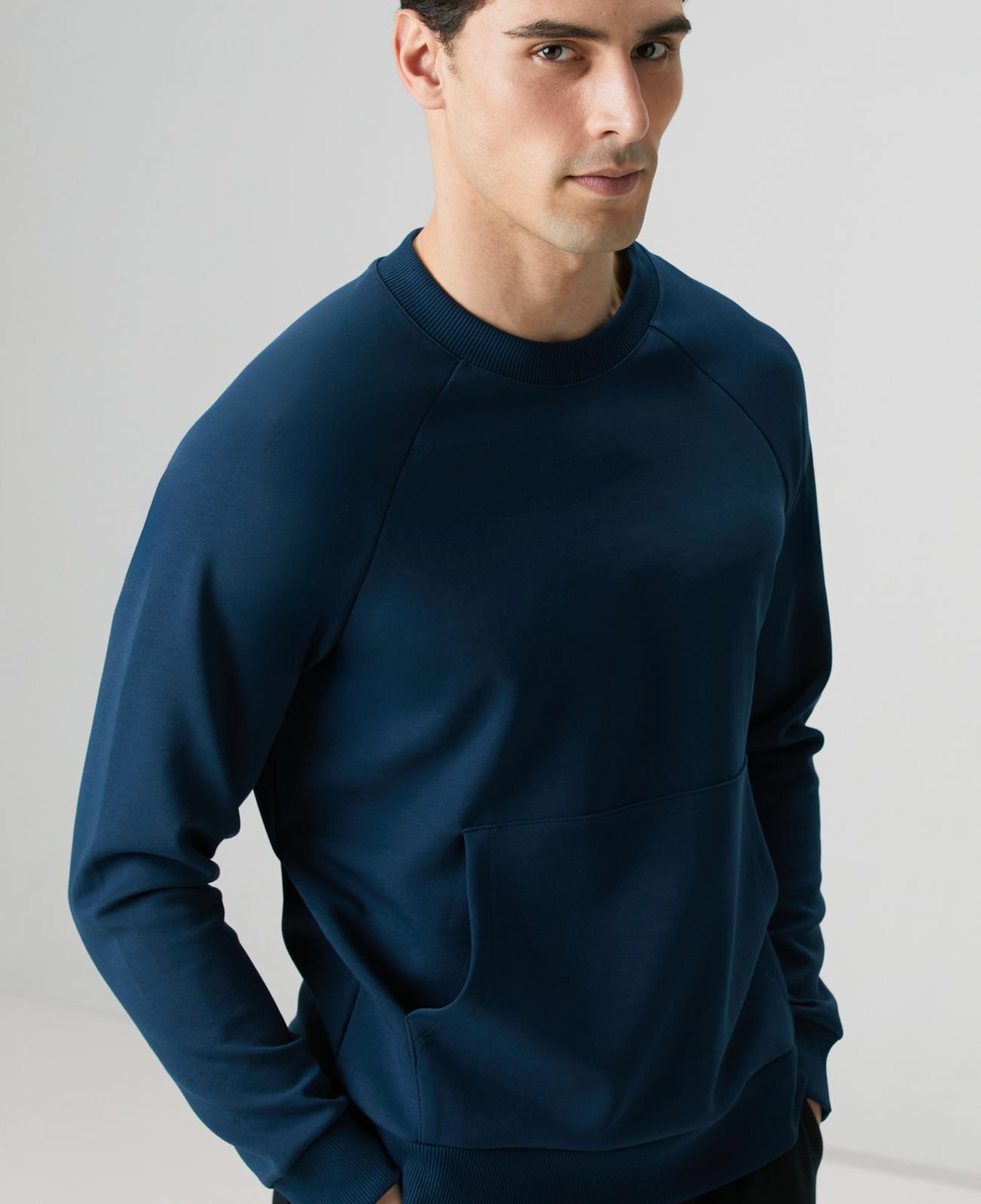 Network Erkek İndigo Kanguru Cepli Sweatshirt