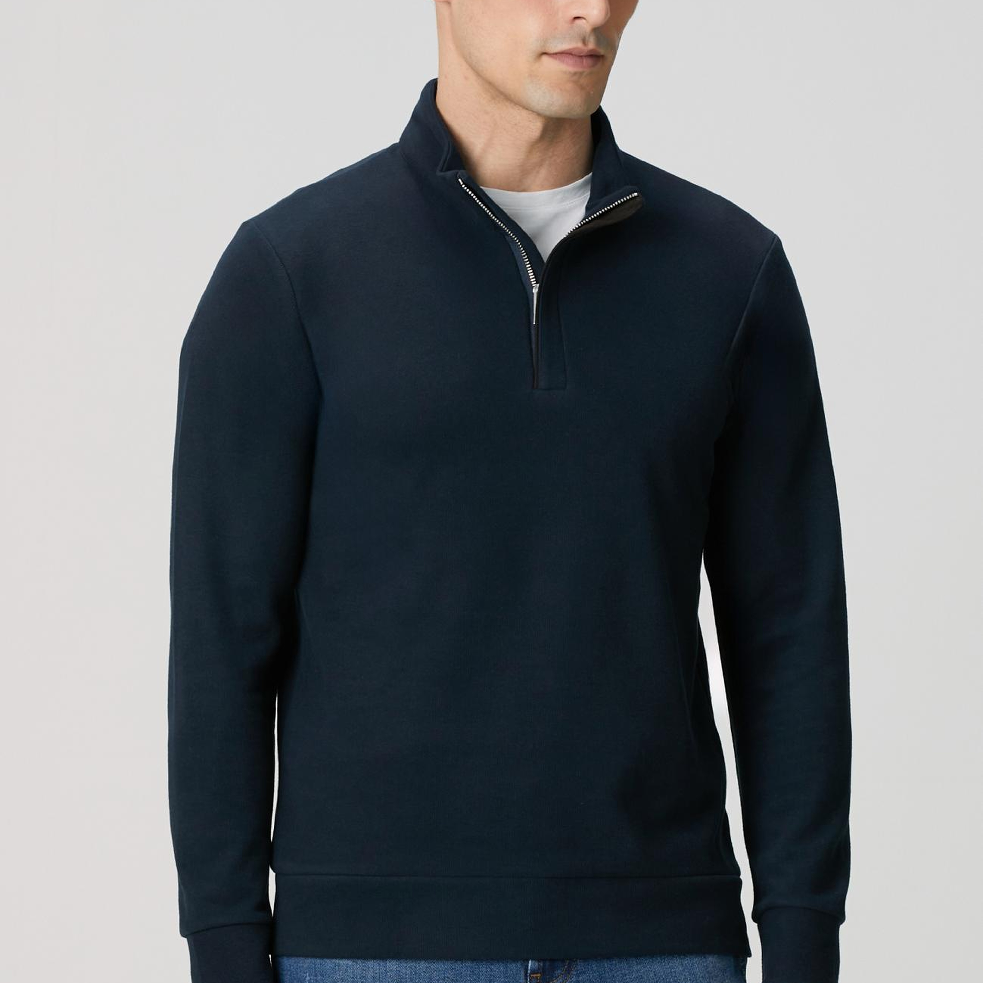 Network Erkek Lacivert Süet Garni Detaylı Sweatshirt