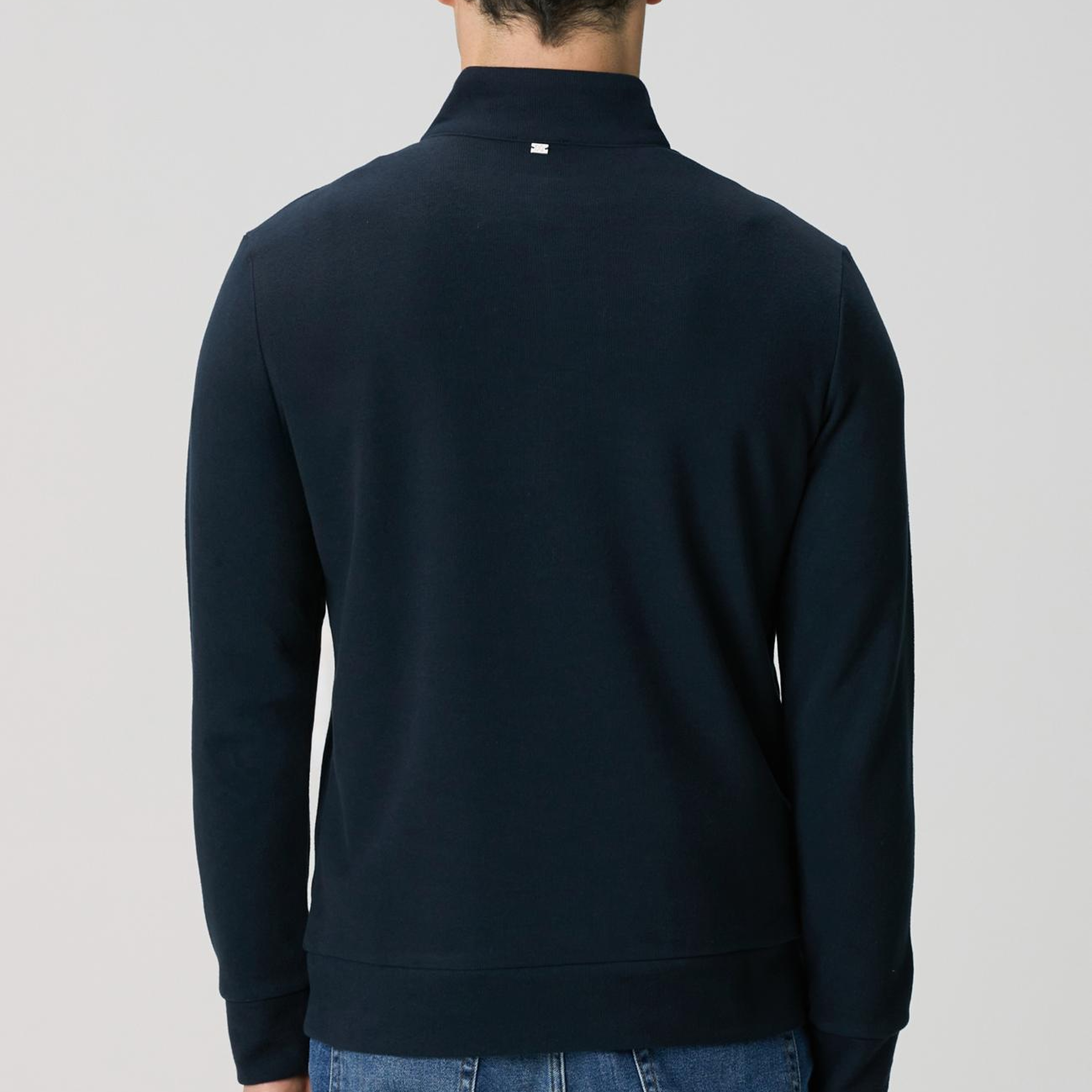 Network Erkek Lacivert Süet Garni Detaylı Sweatshirt