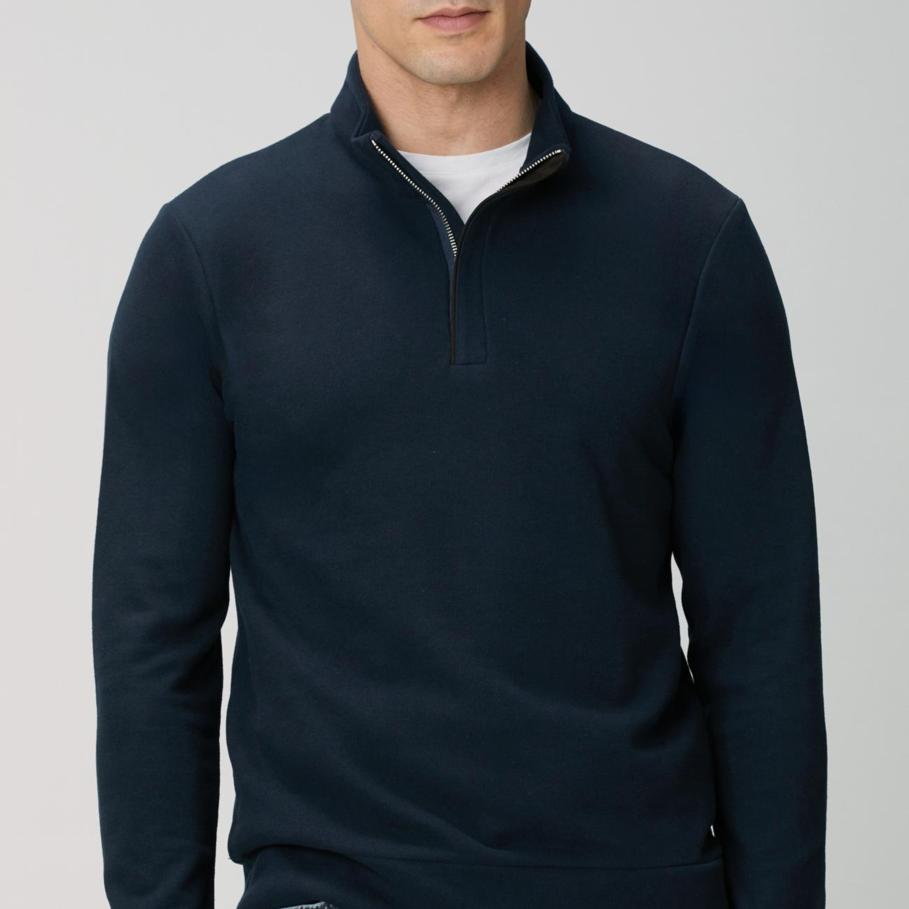 Network Erkek Lacivert Süet Garni Detaylı Sweatshirt