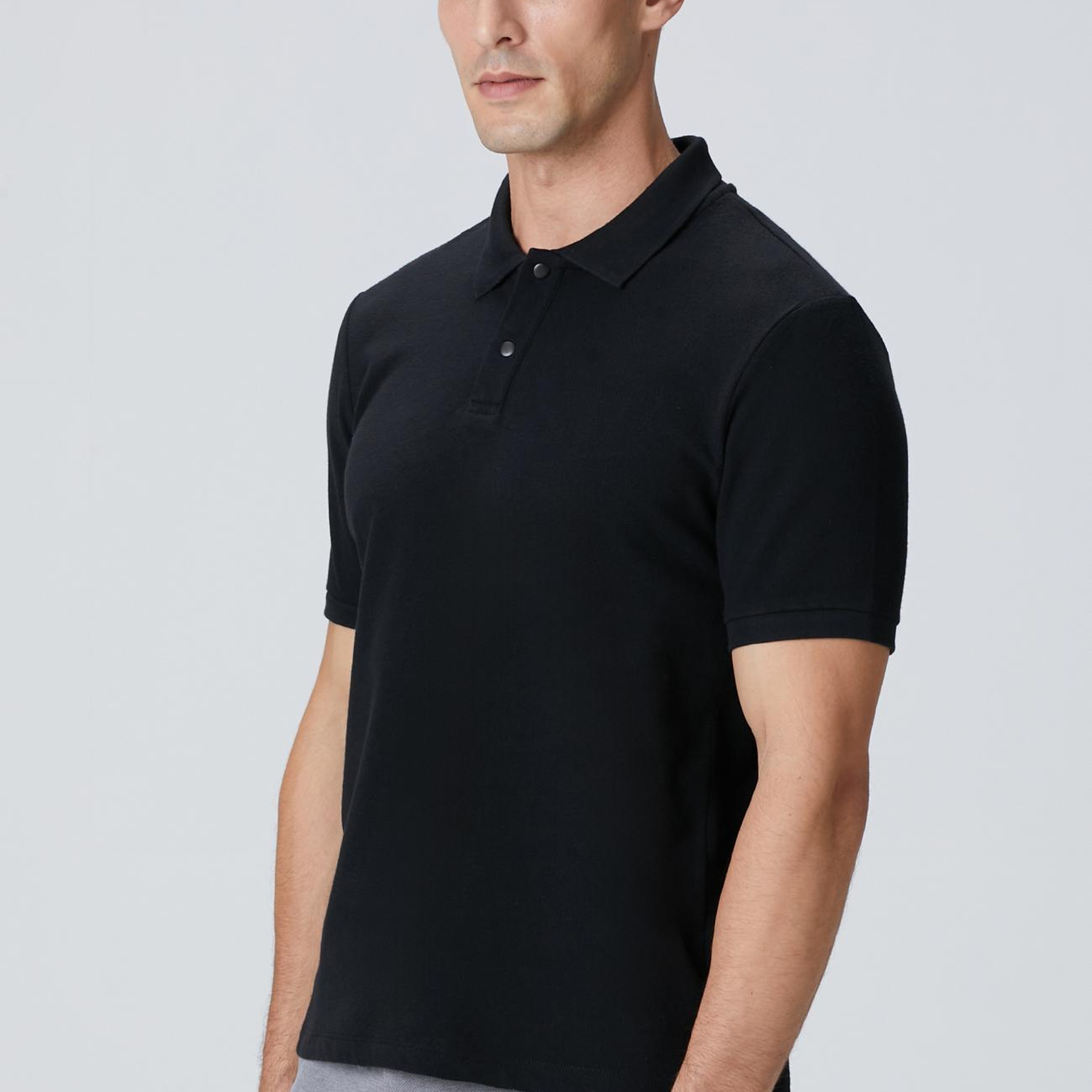 Network Erkek Siyah Çıtçıtlı T-shirt