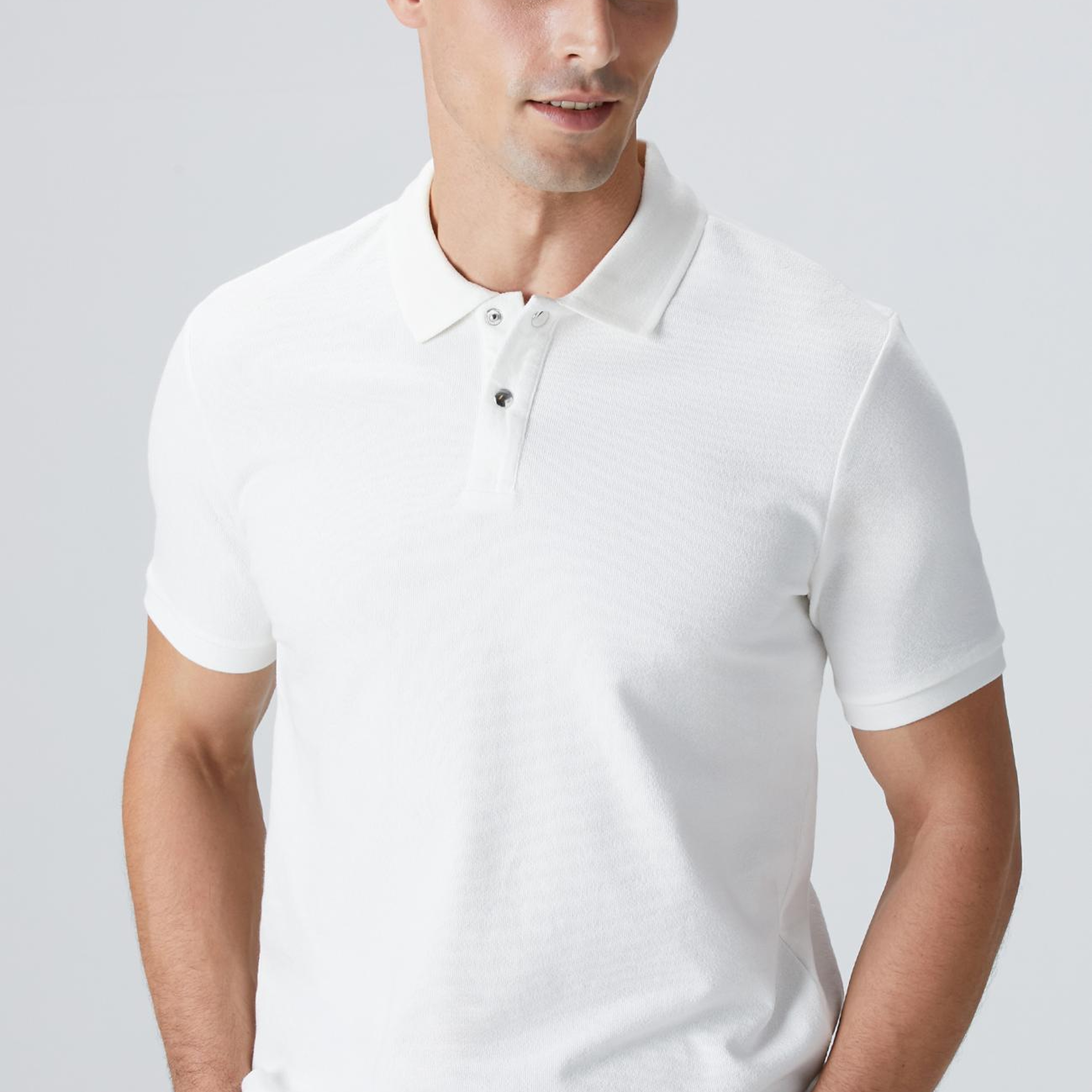 Network Erkek Kırık Beyaz Çıtçıtlı T-shirt