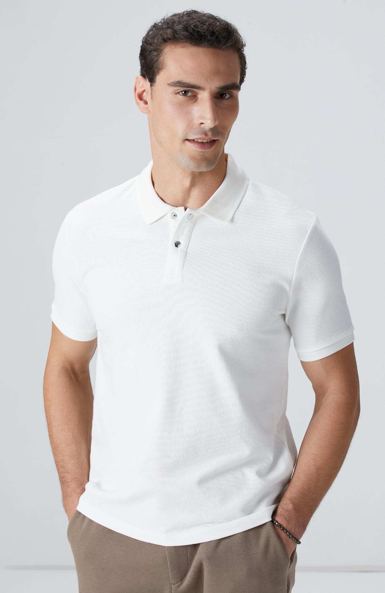 Network Erkek Kırık Beyaz Çıtçıtlı T-shirt