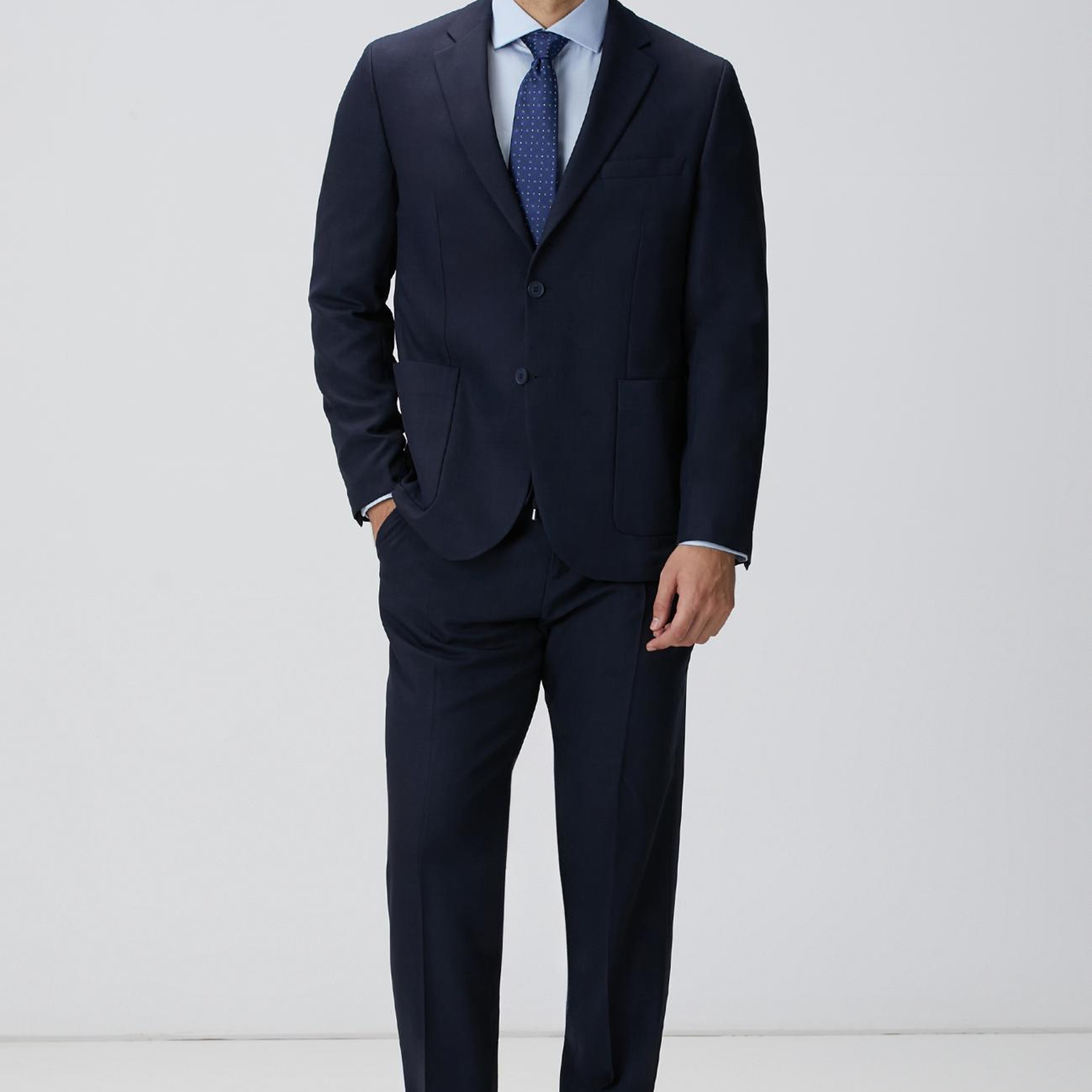 Network Erkek Slim Fit Mavi Pamuk Saten Gömlek