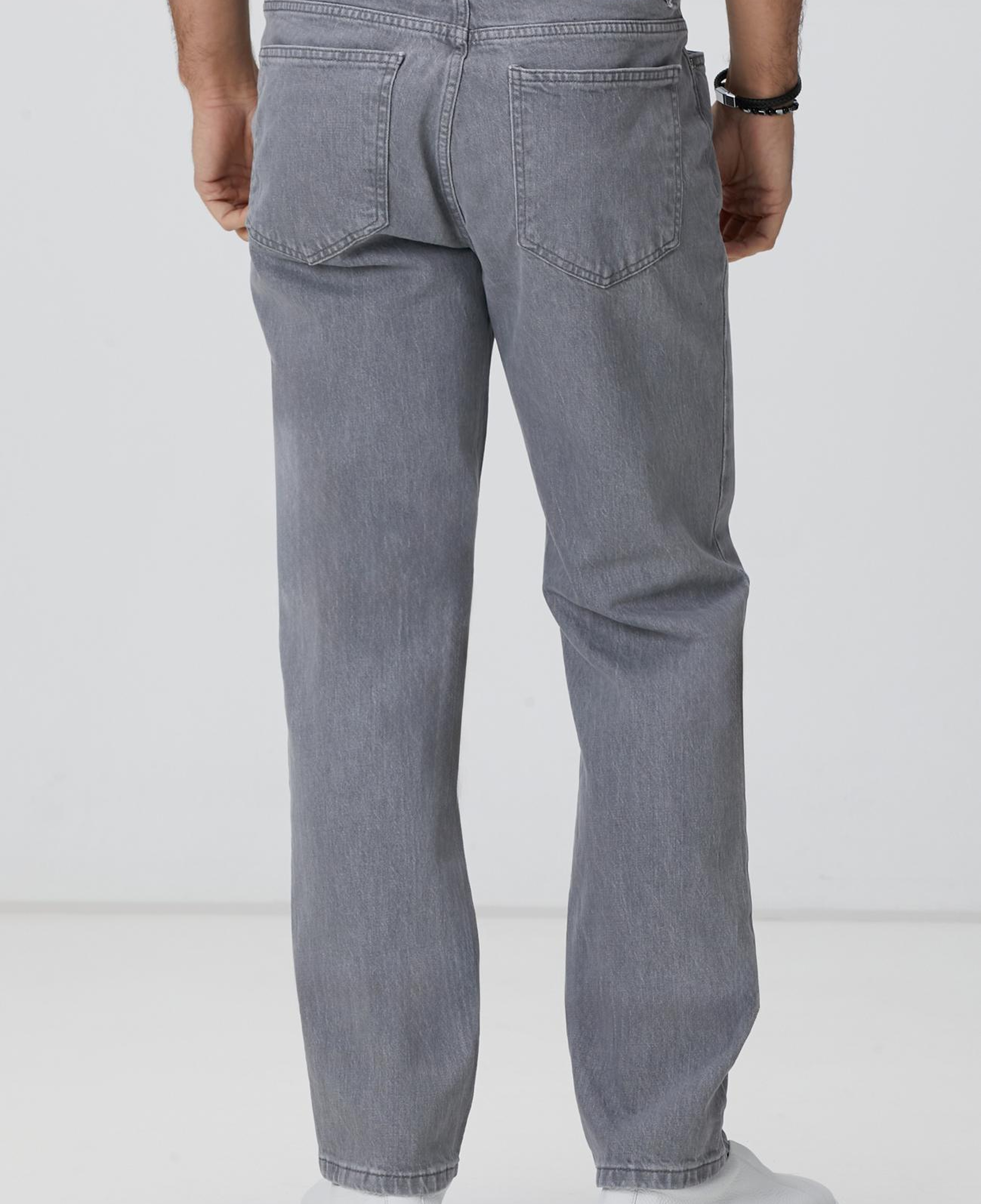 Network Erkek Açık Gri Denim Pantolon