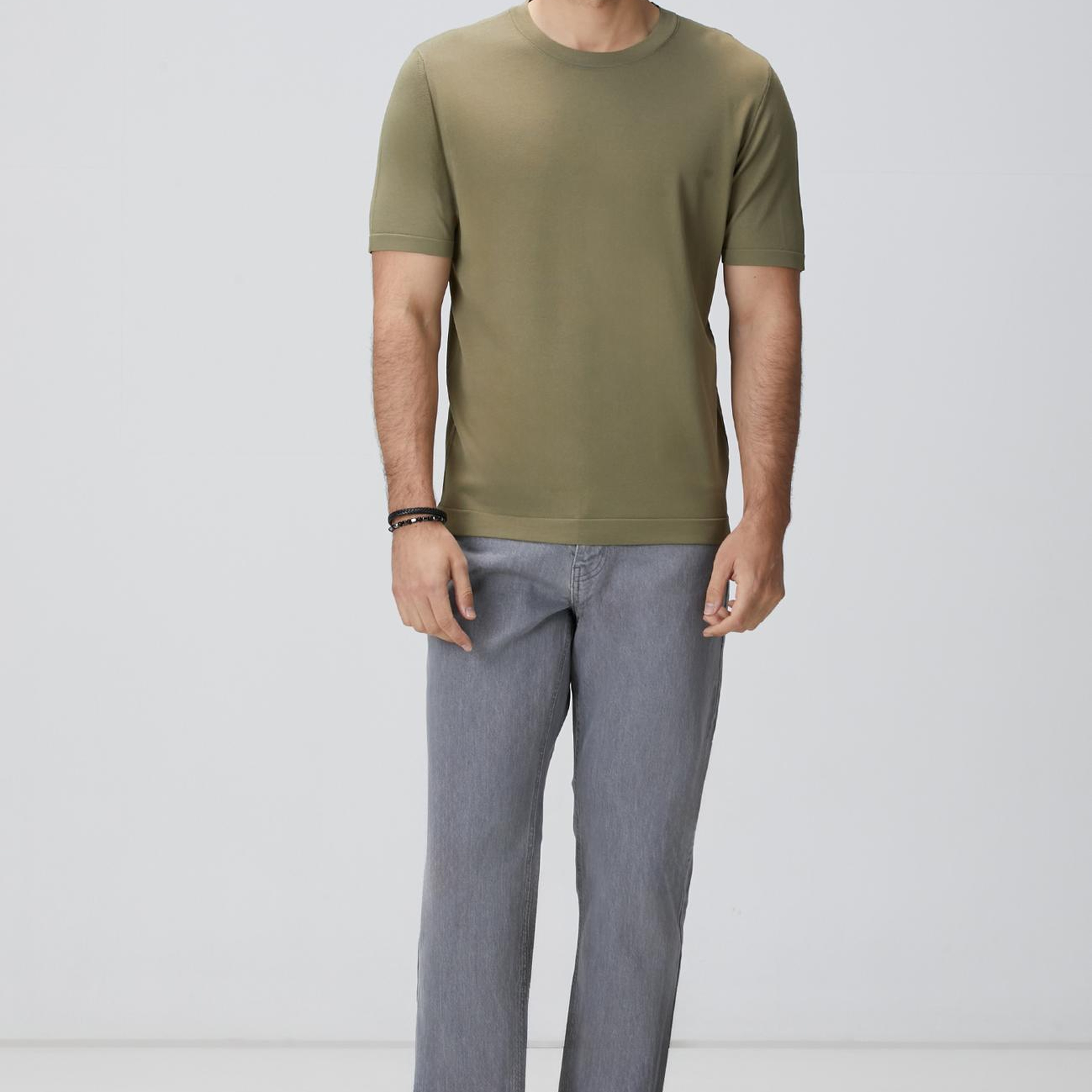 Network Erkek Açık Gri Denim Pantolon