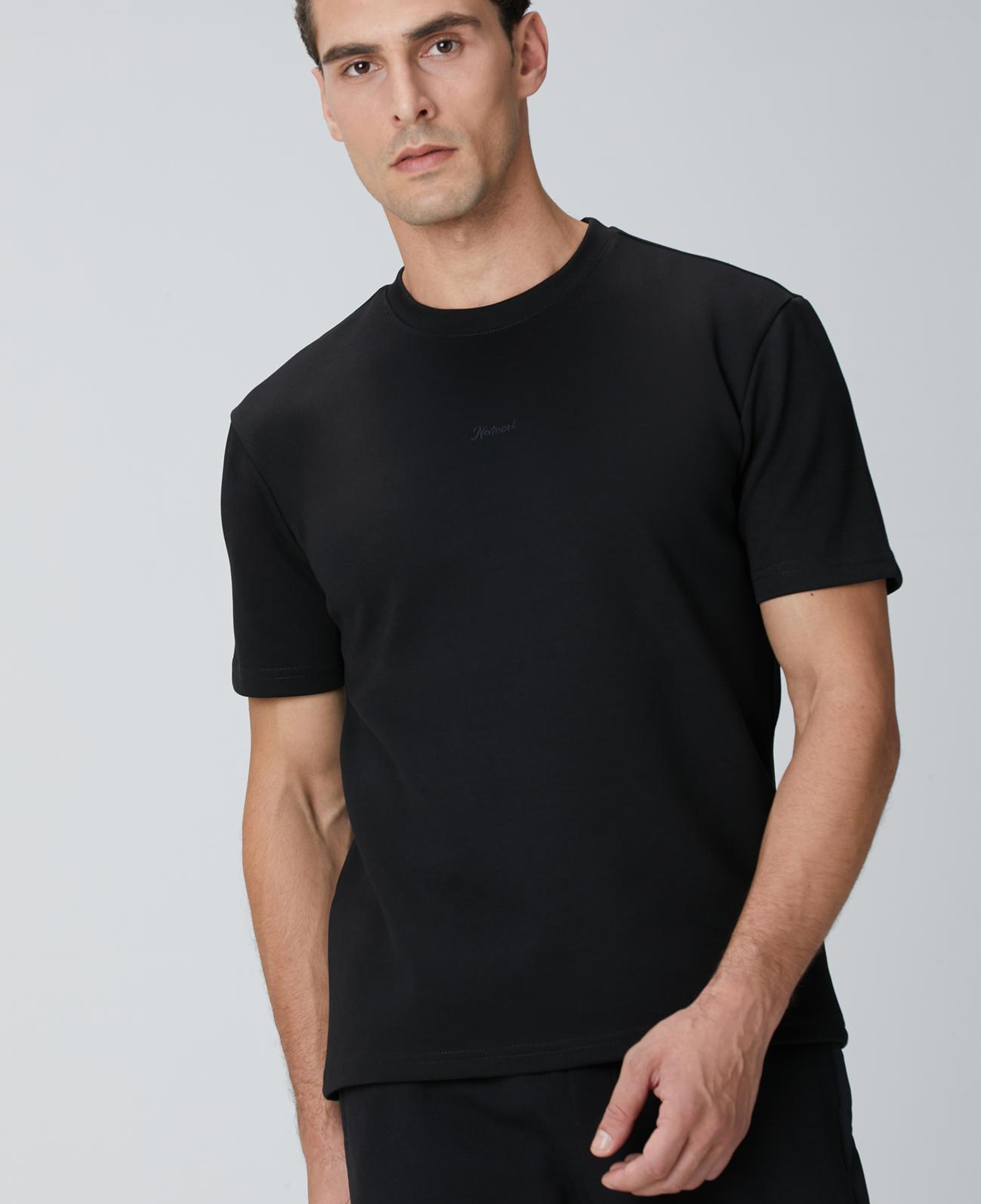 Network Erkek Siyah  Baskılı Sweatshirt