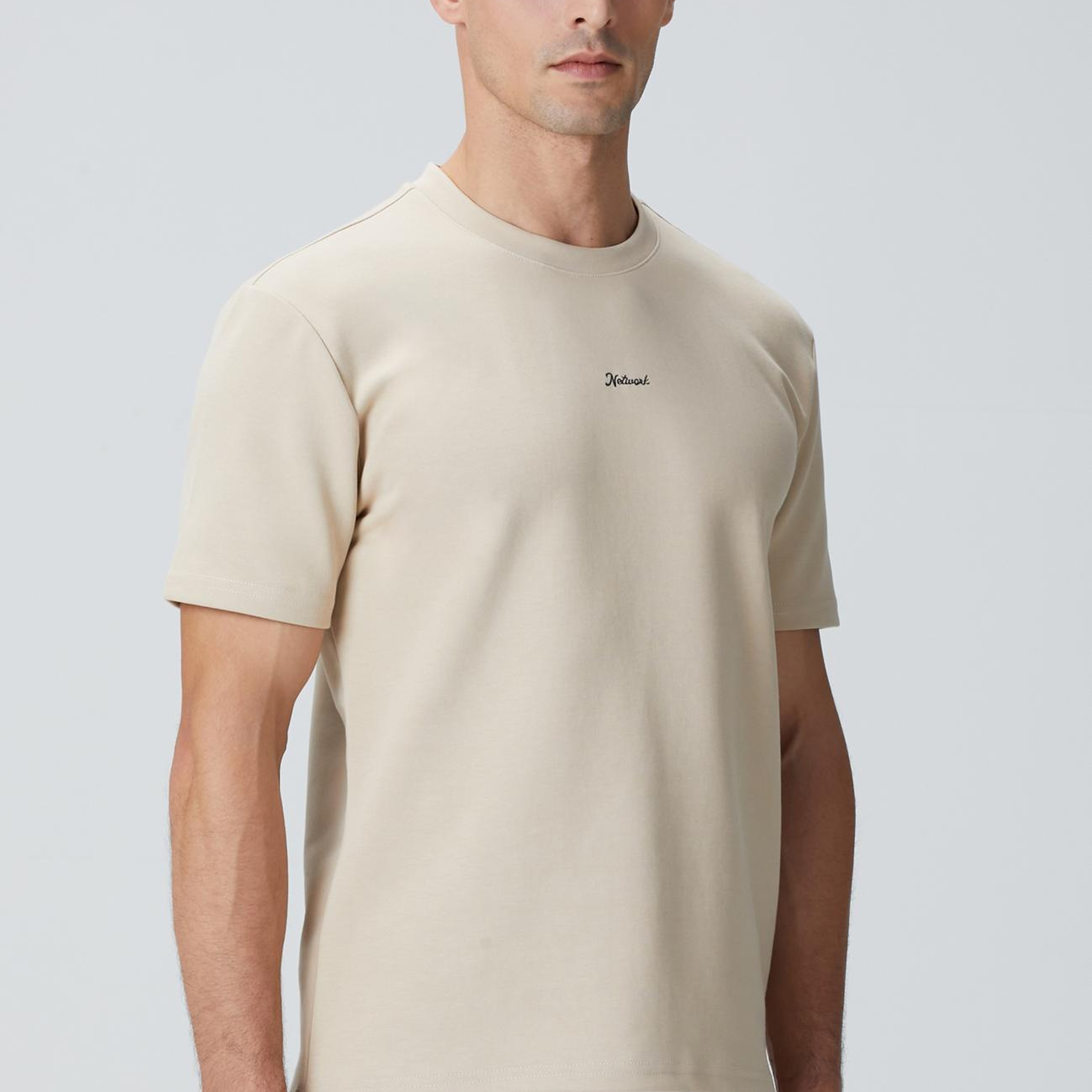 Network Erkek Bej  Baskılı Sweatshirt