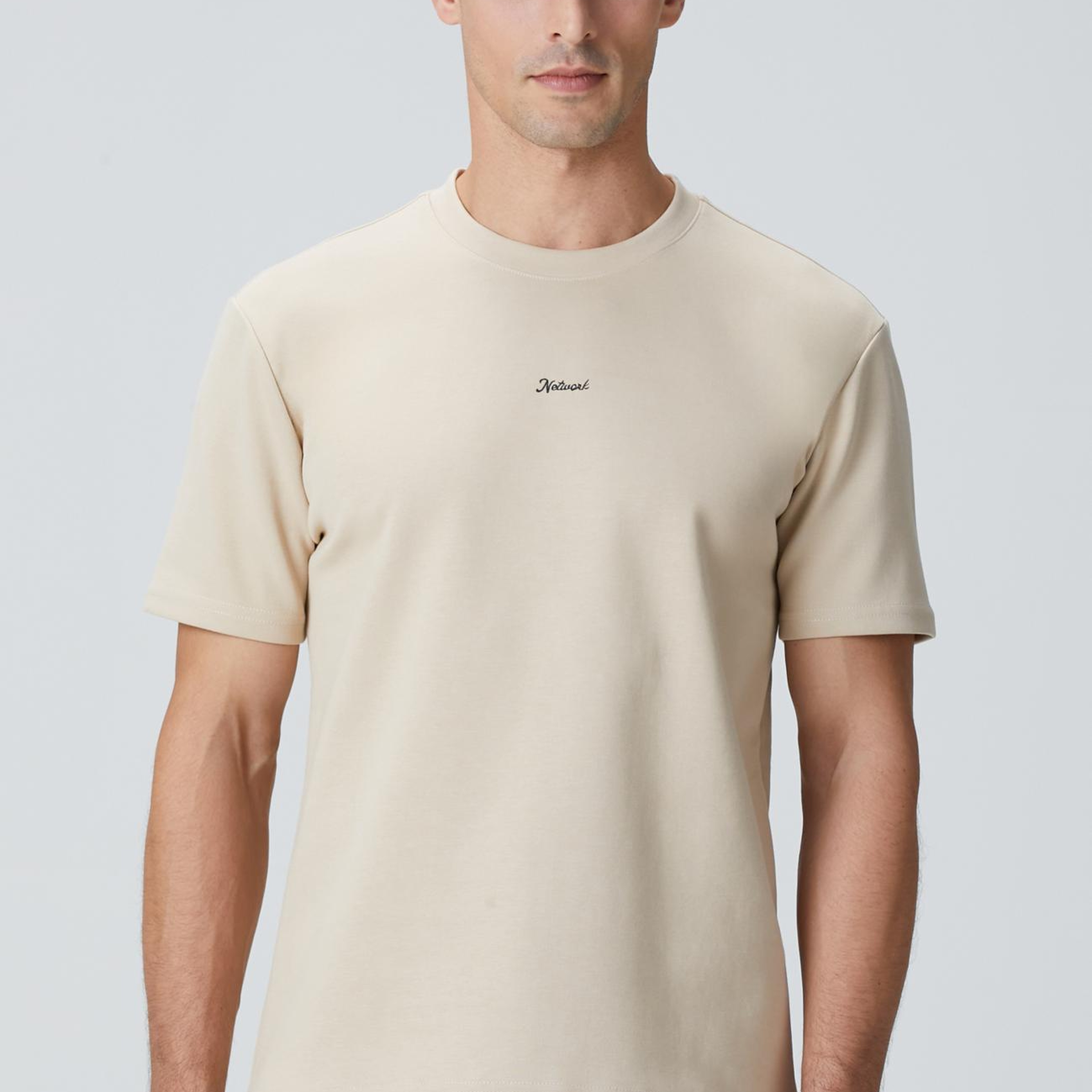 Network Erkek Bej  Baskılı Sweatshirt