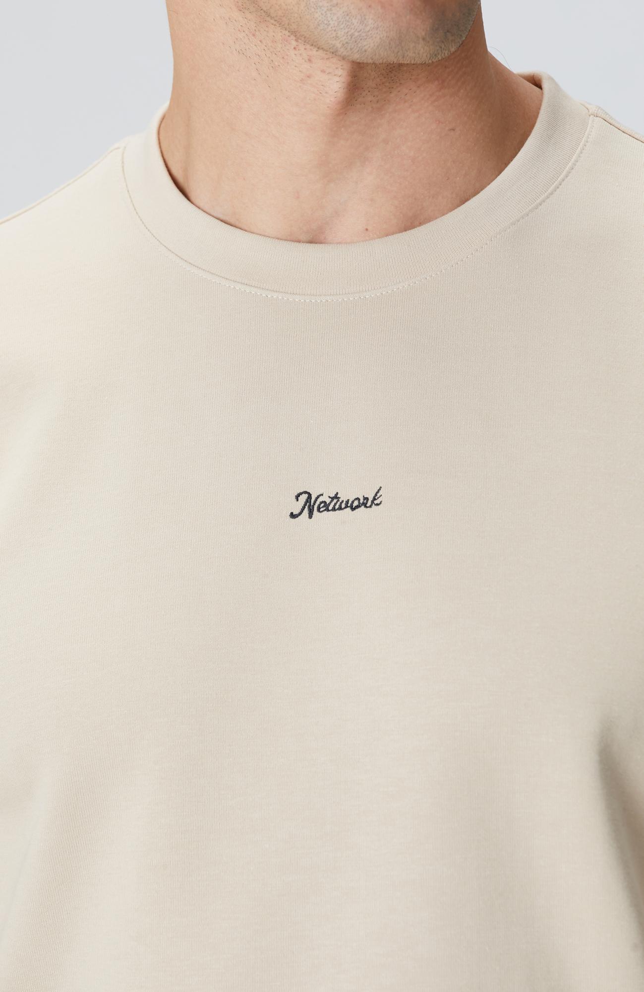 Network Erkek Bej Baskılı Sweatshirt