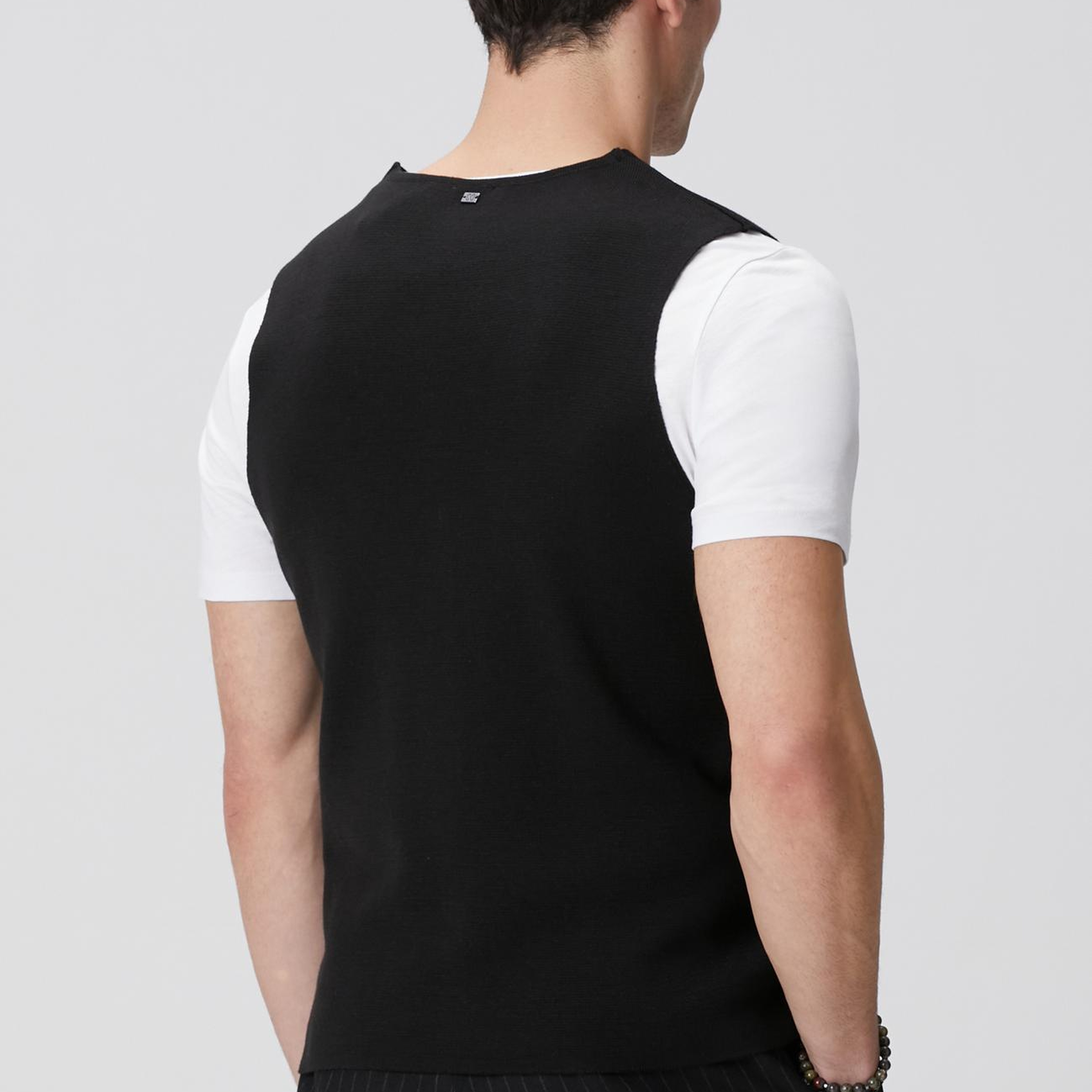 Network Erkek Siyah Kolsuz Triko Yelek