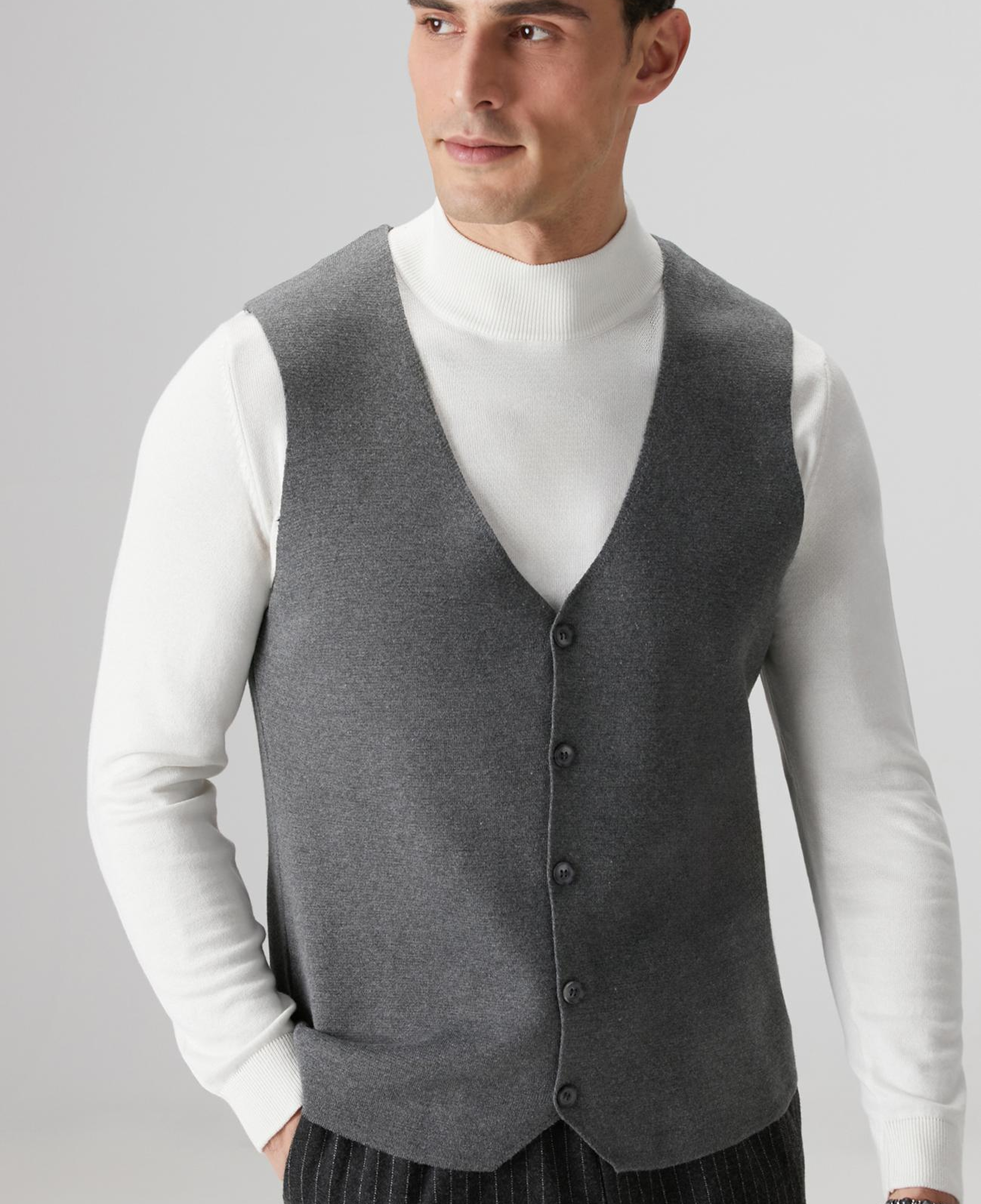 Network Erkek Antrasit Triko Yelek