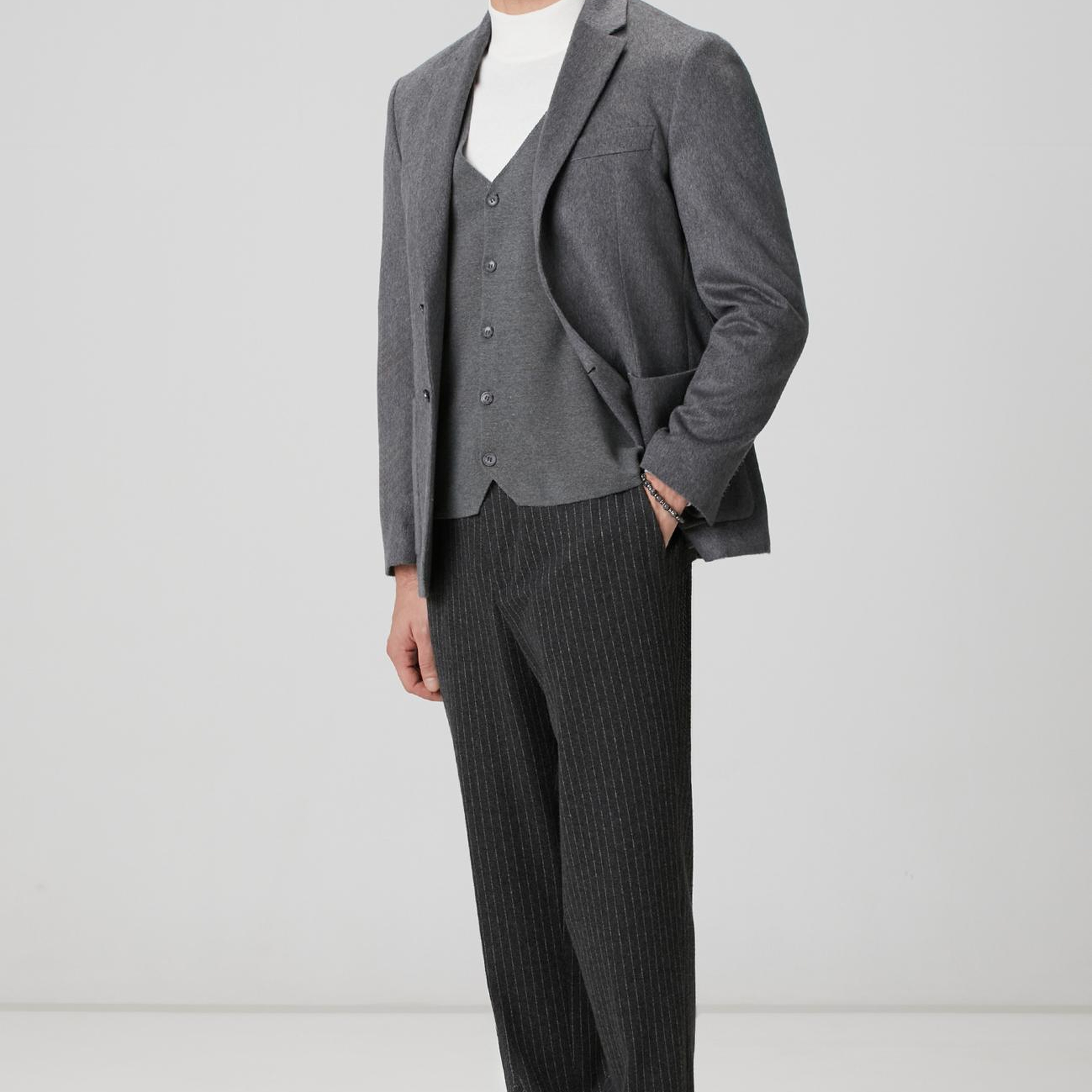 Network Erkek Antrasit Triko Yelek