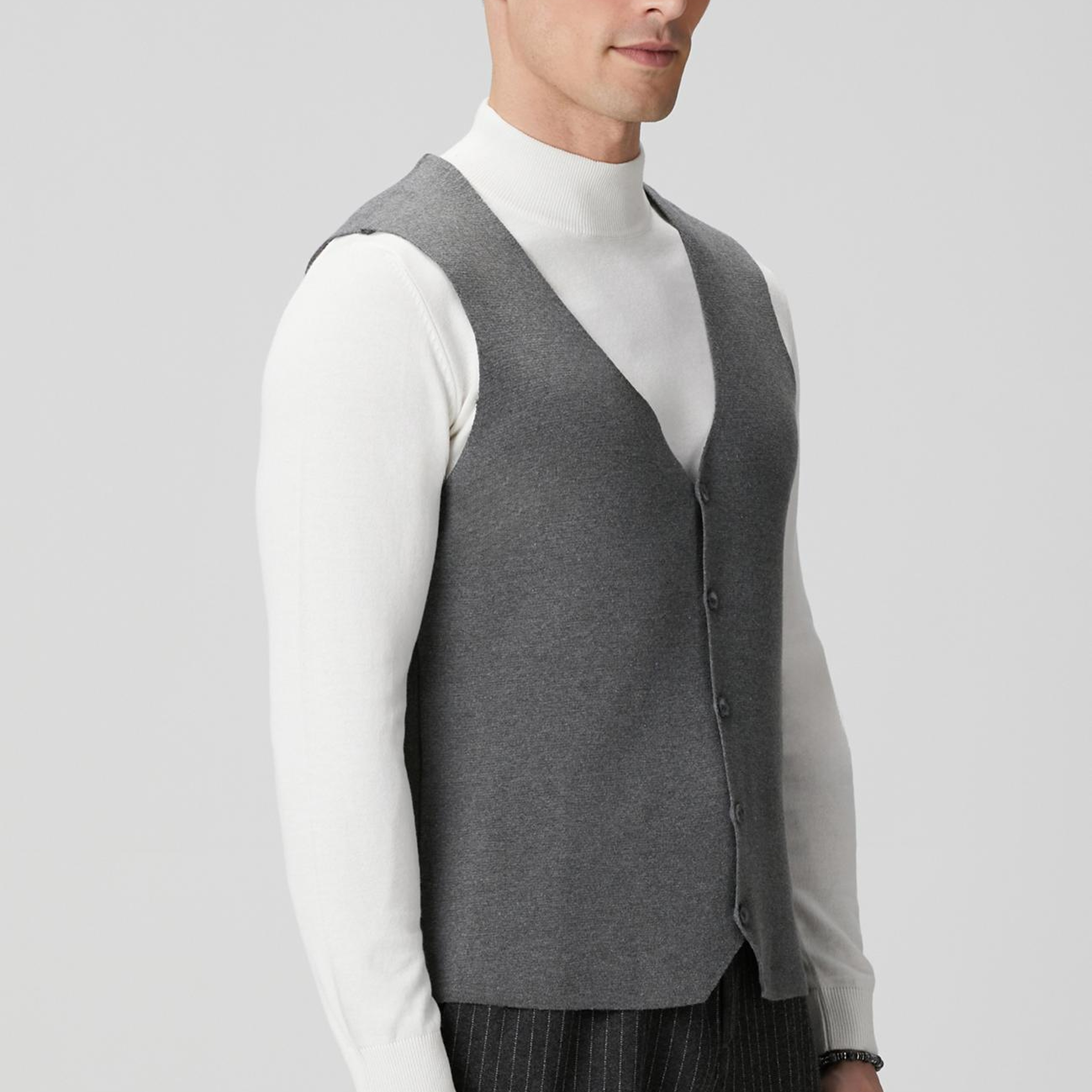 Network Erkek Antrasit Triko Yelek