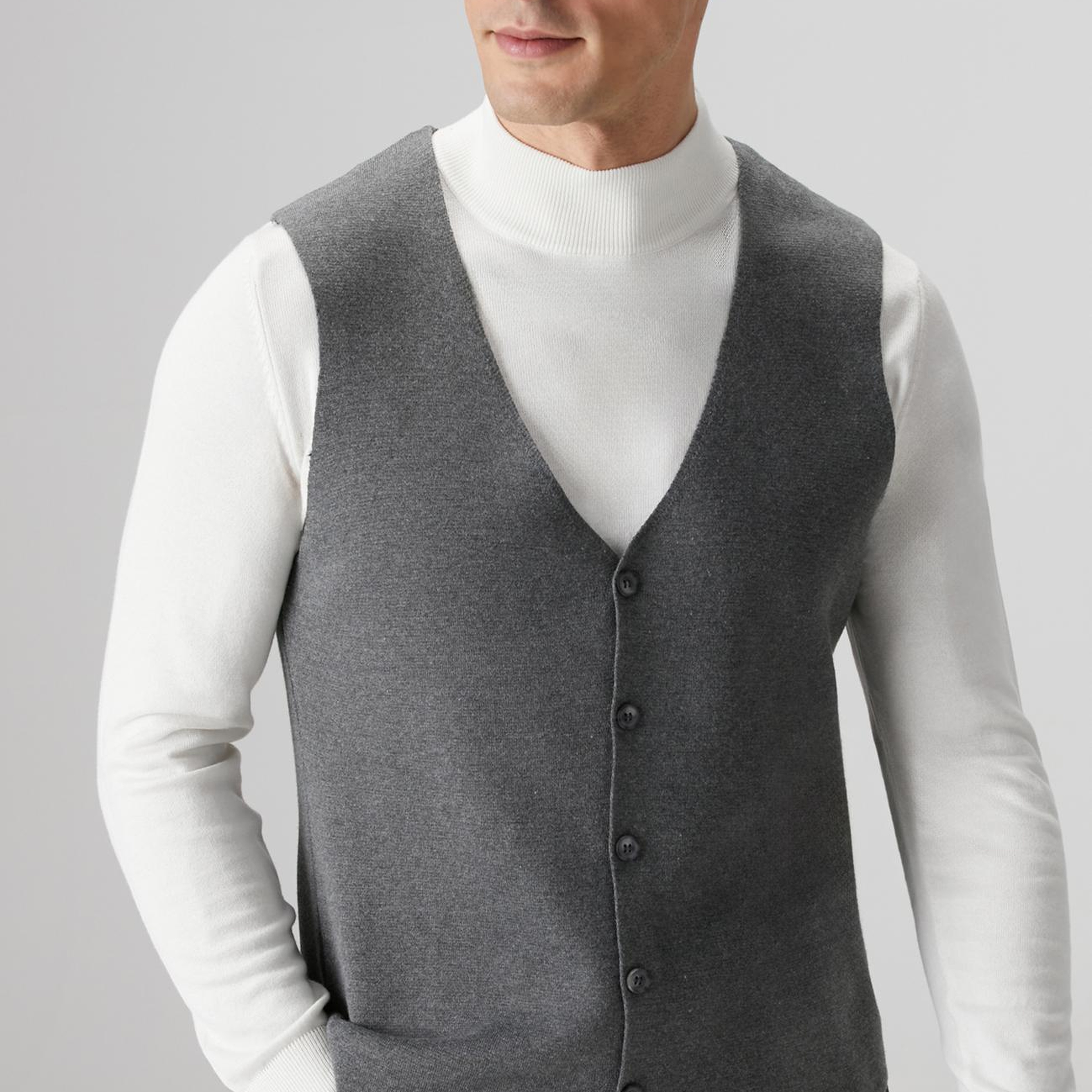 Network Erkek Antrasit Triko Yelek