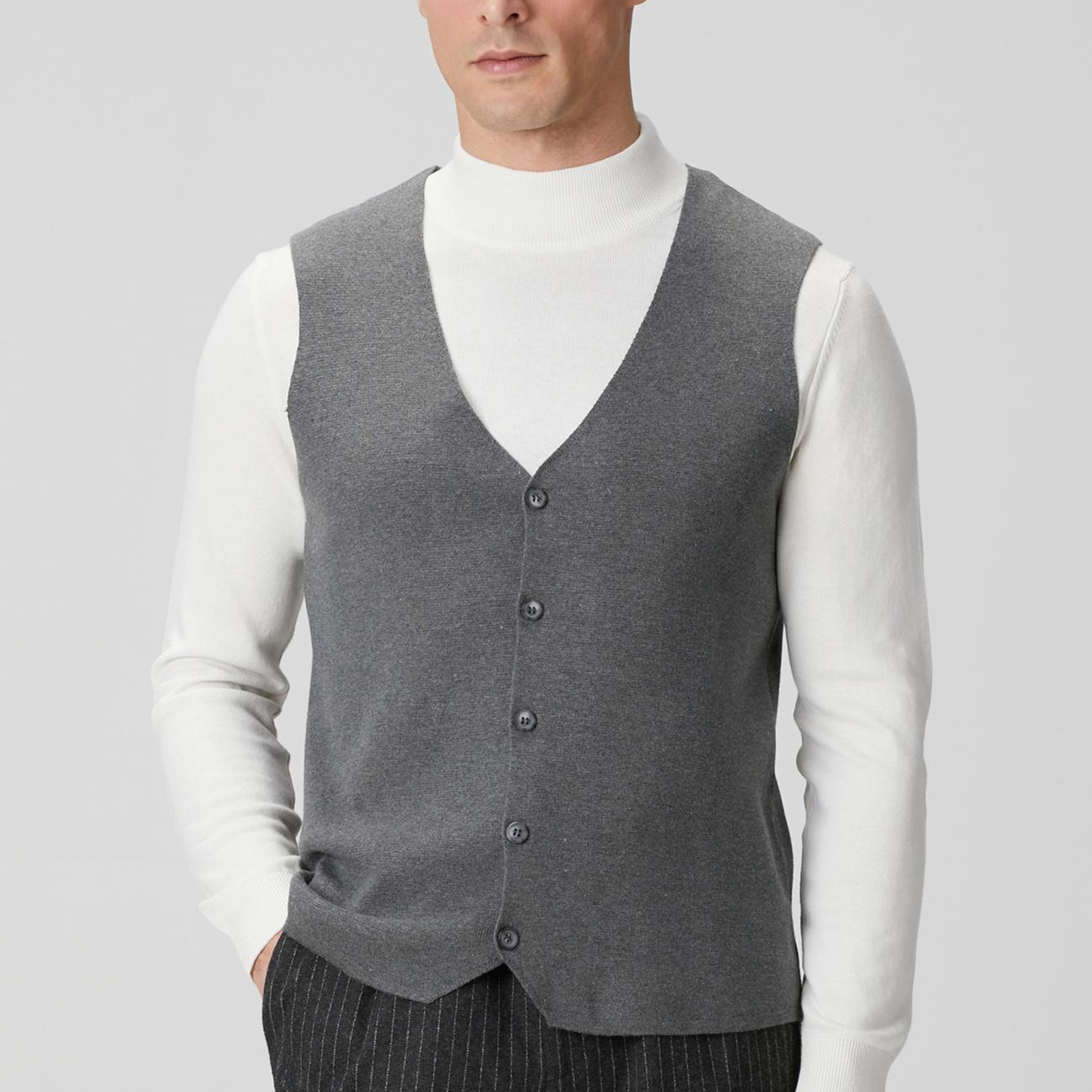 Network Erkek Antrasit Triko Yelek