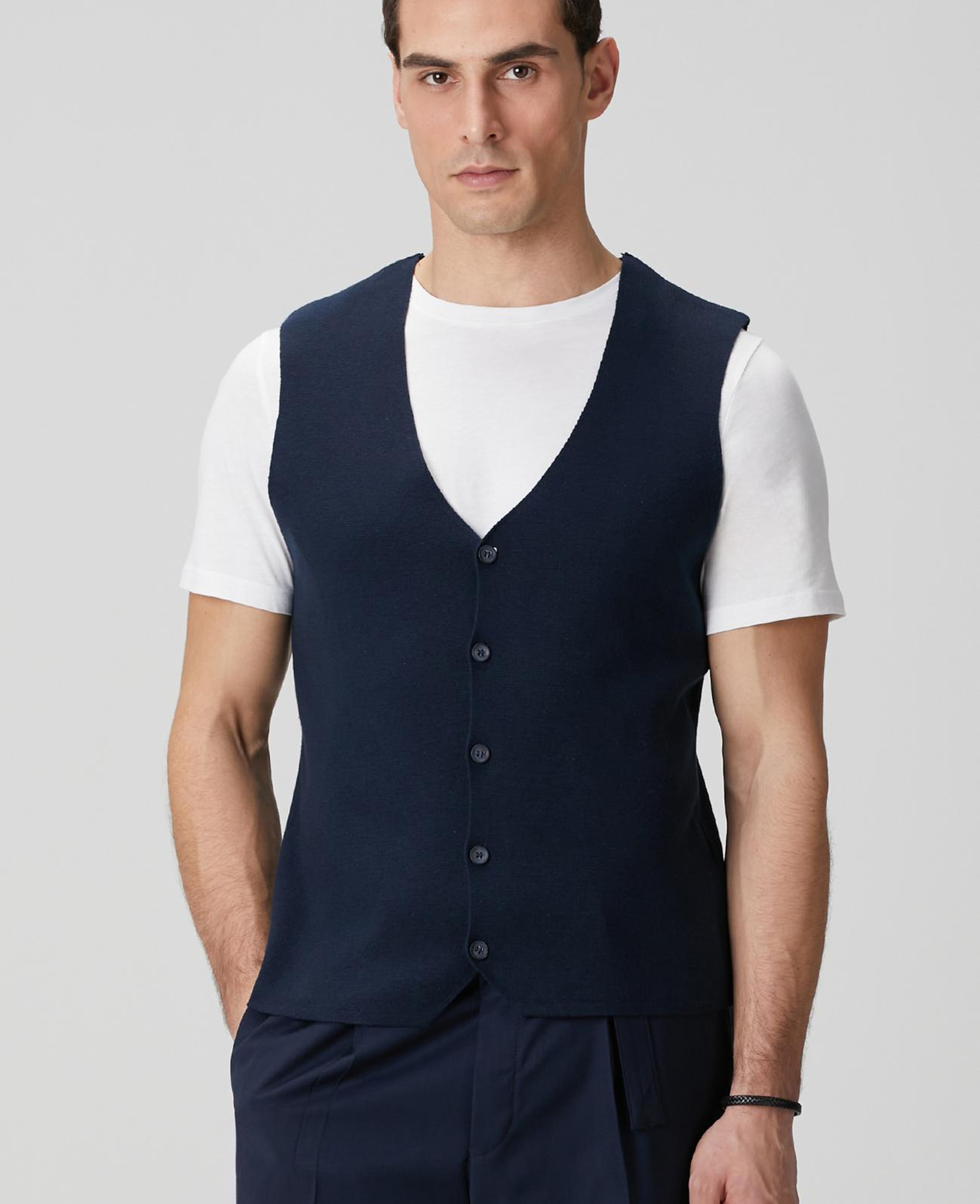 Network Erkek Lacivert Triko Yelek