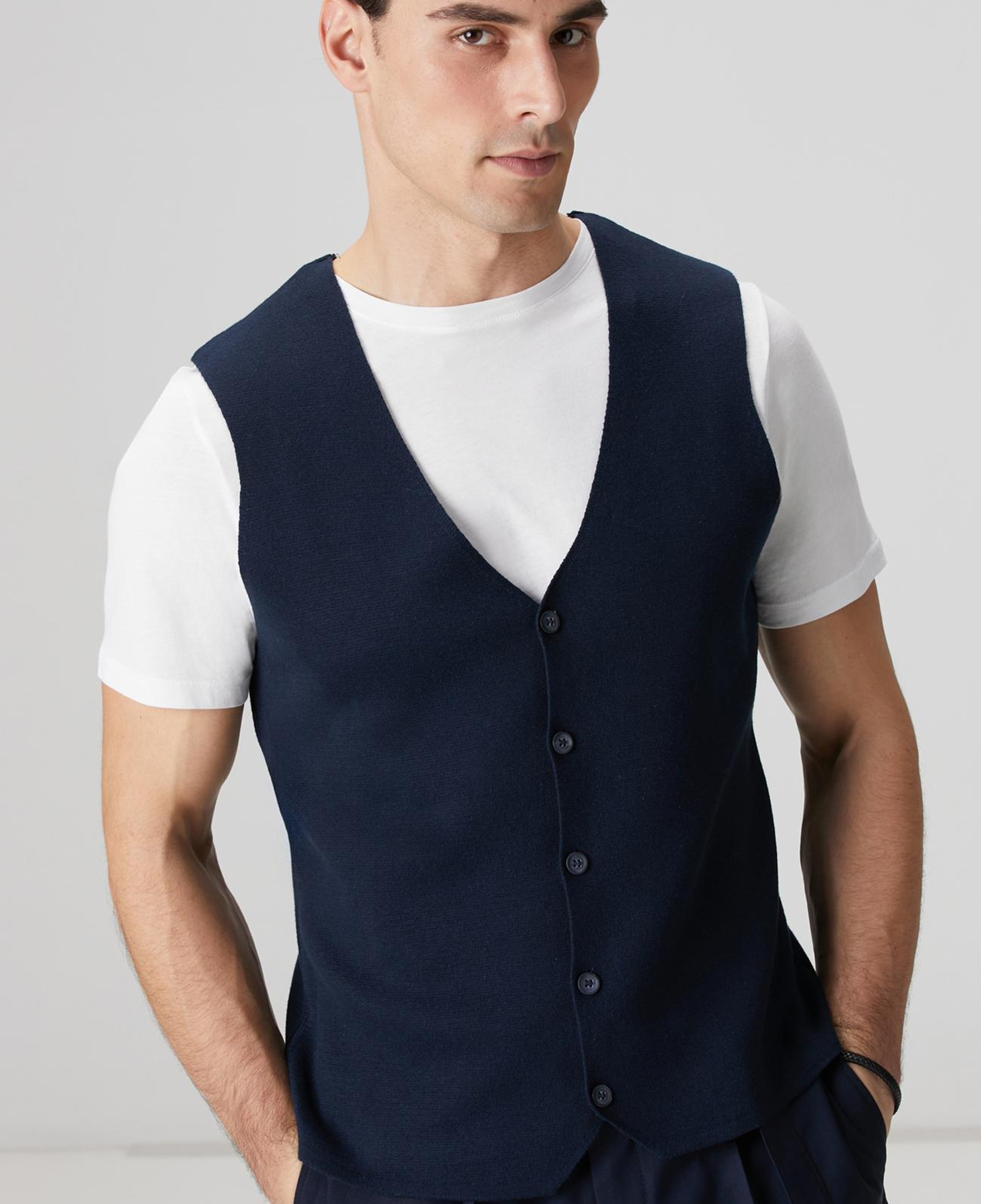 Network Erkek Lacivert Triko Yelek