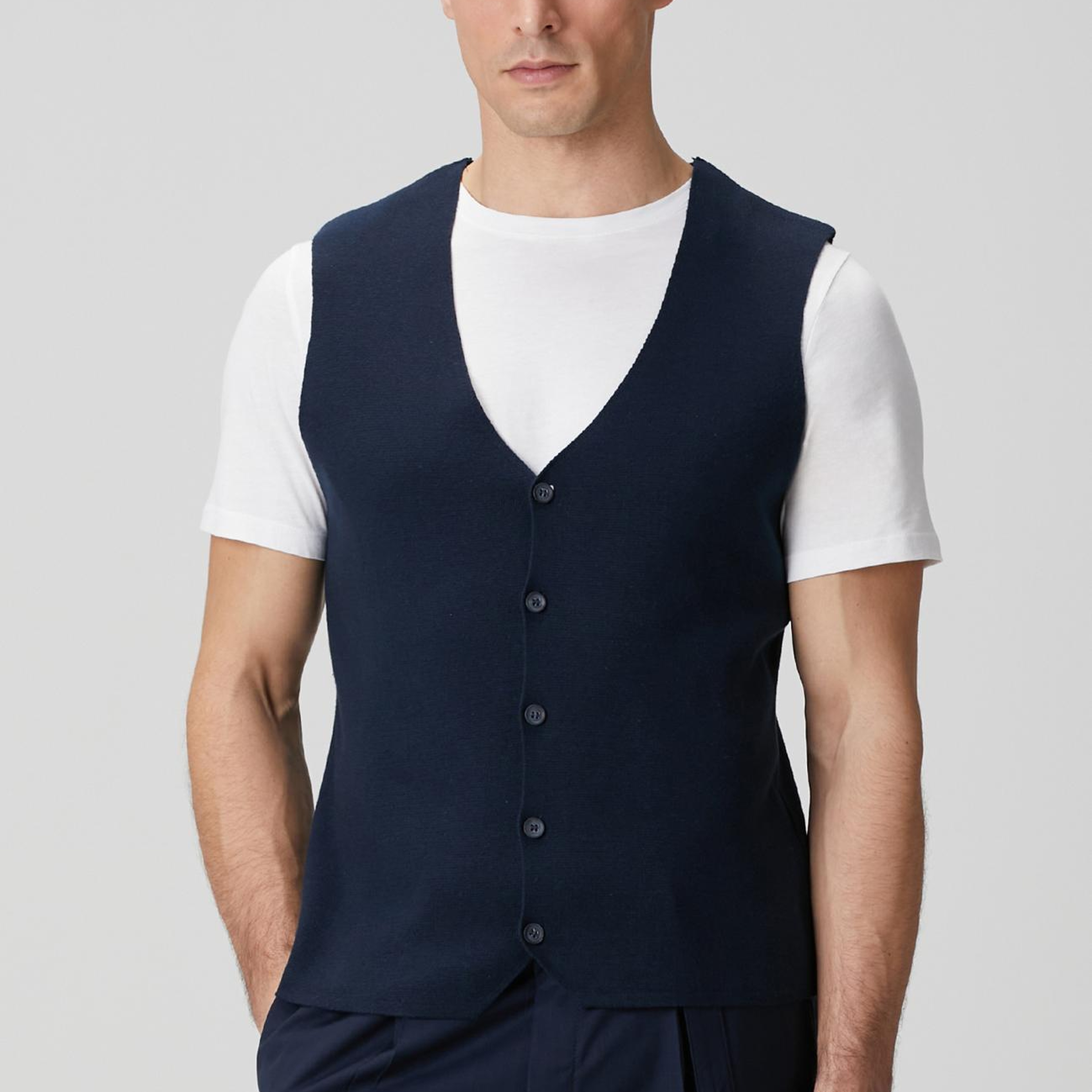 Network Erkek Lacivert Triko Yelek