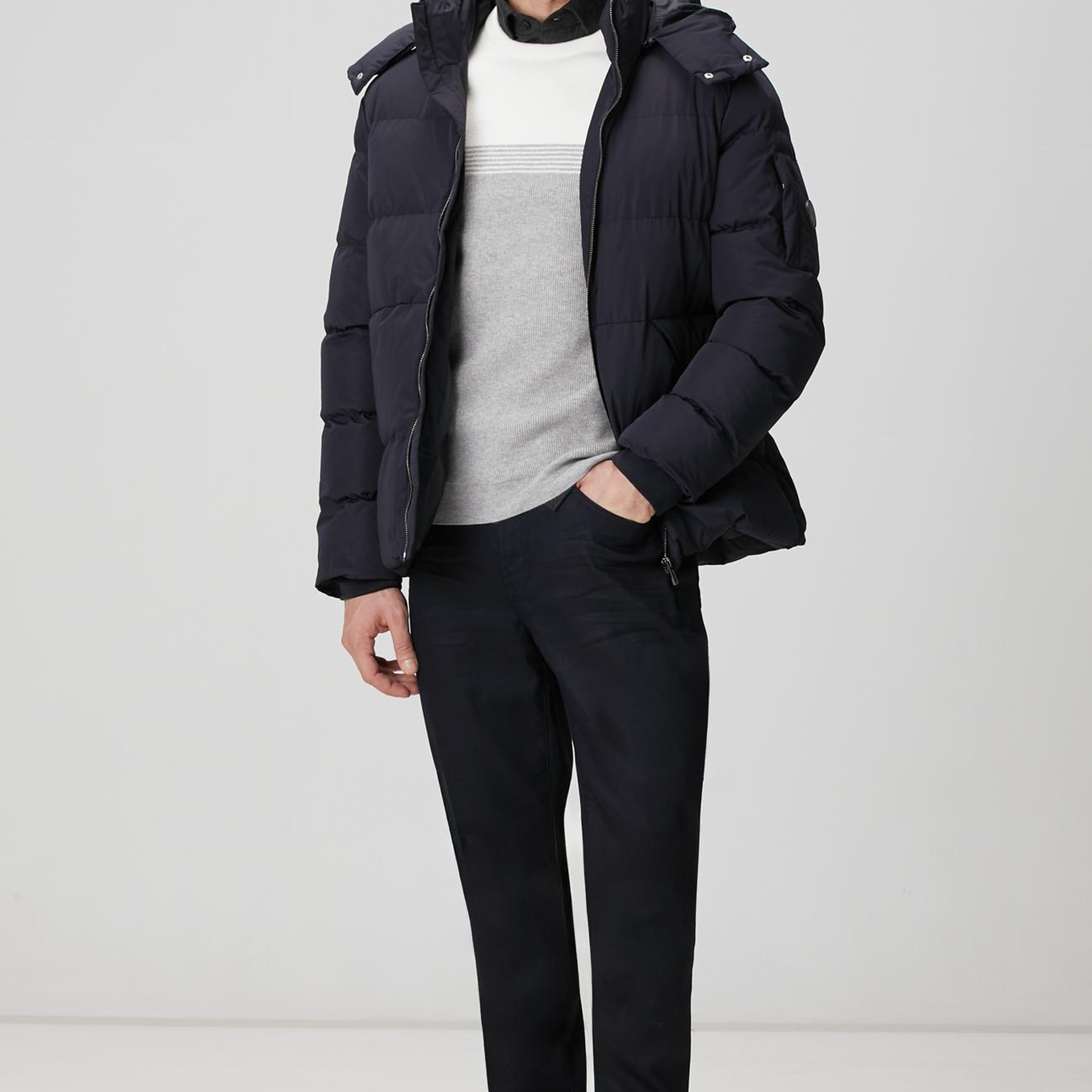 Network Erkek Gri Ekru Selanik Örgü Kazak