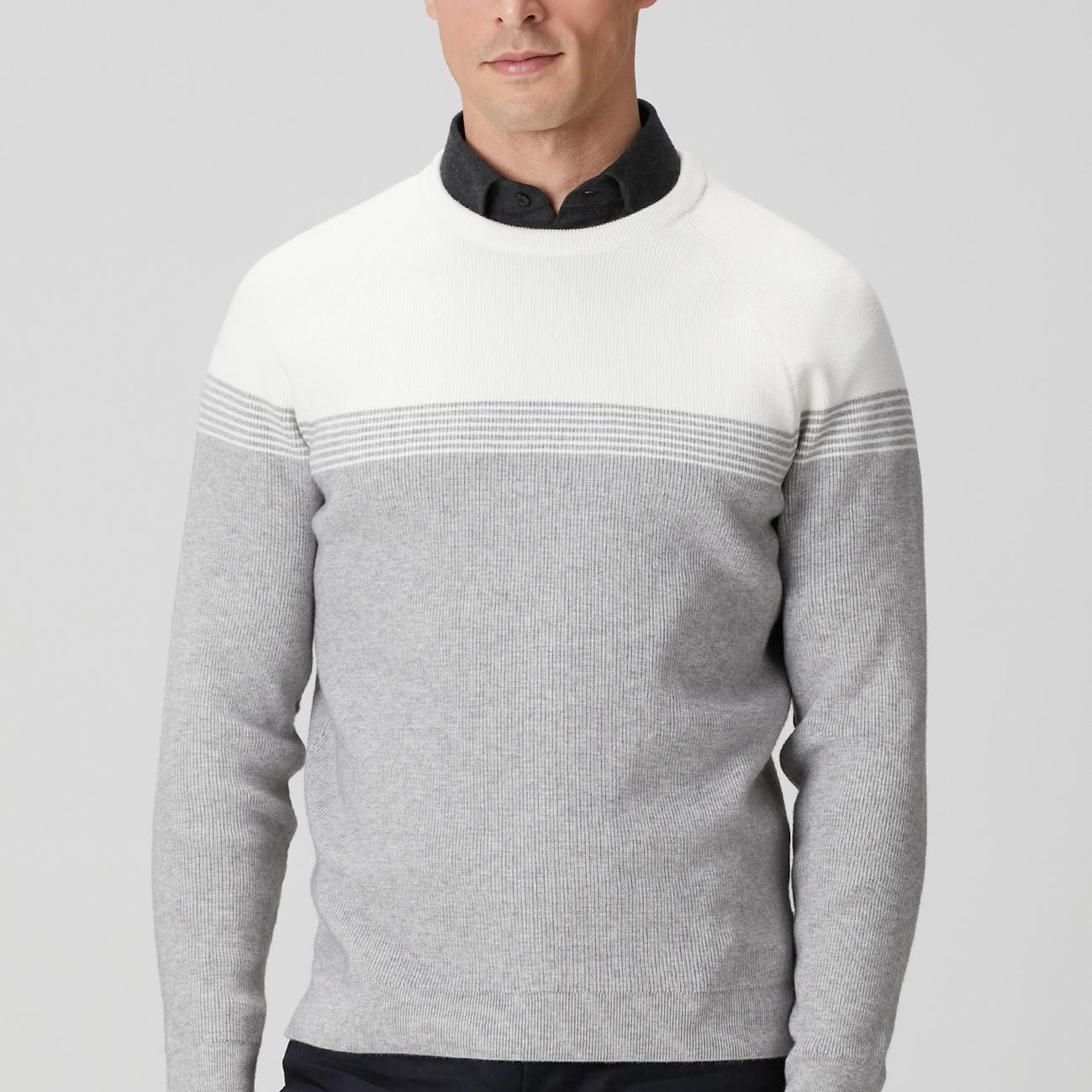 Network Erkek Gri Ekru Selanik Örgü Kazak