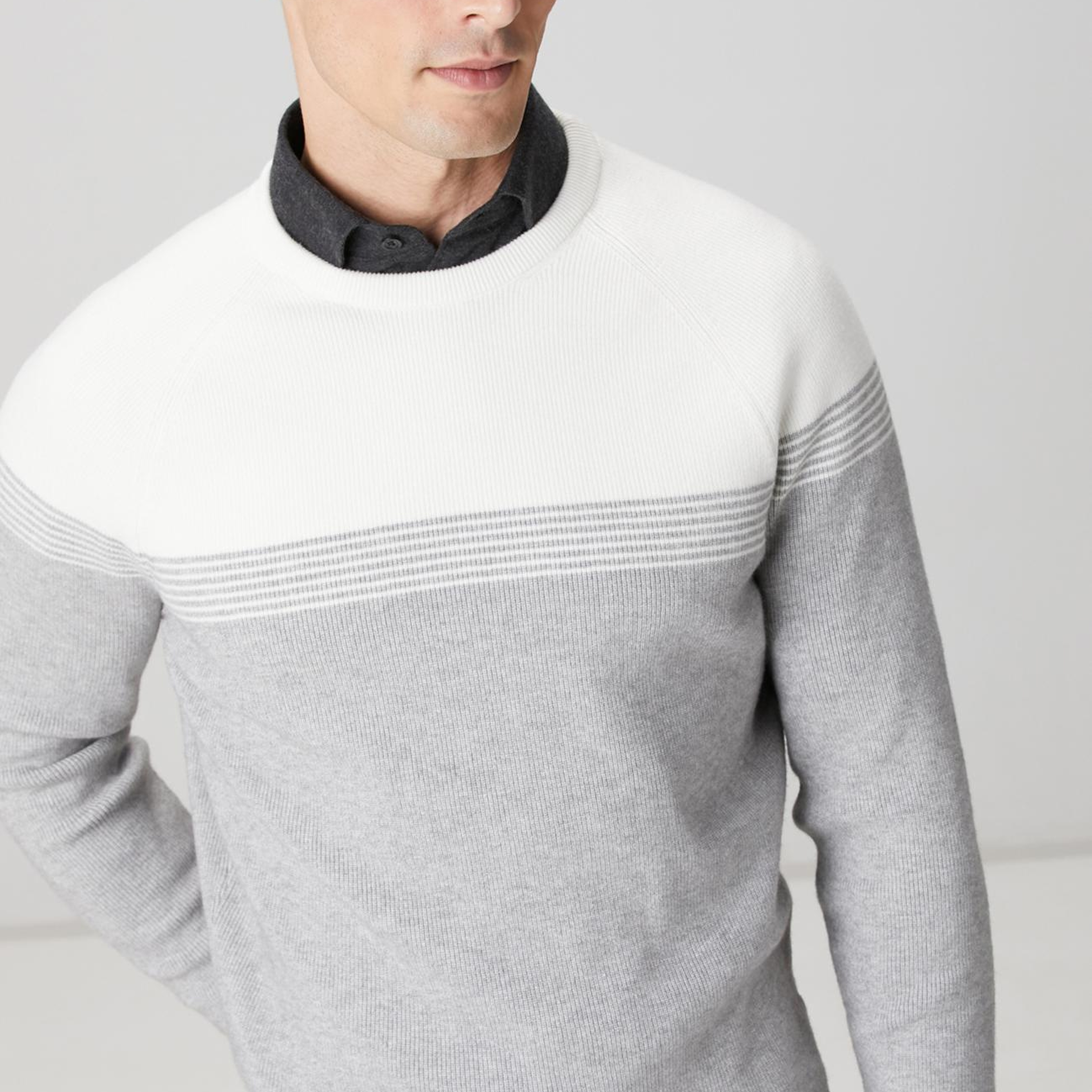 Network Erkek Gri Ekru Selanik Örgü Kazak