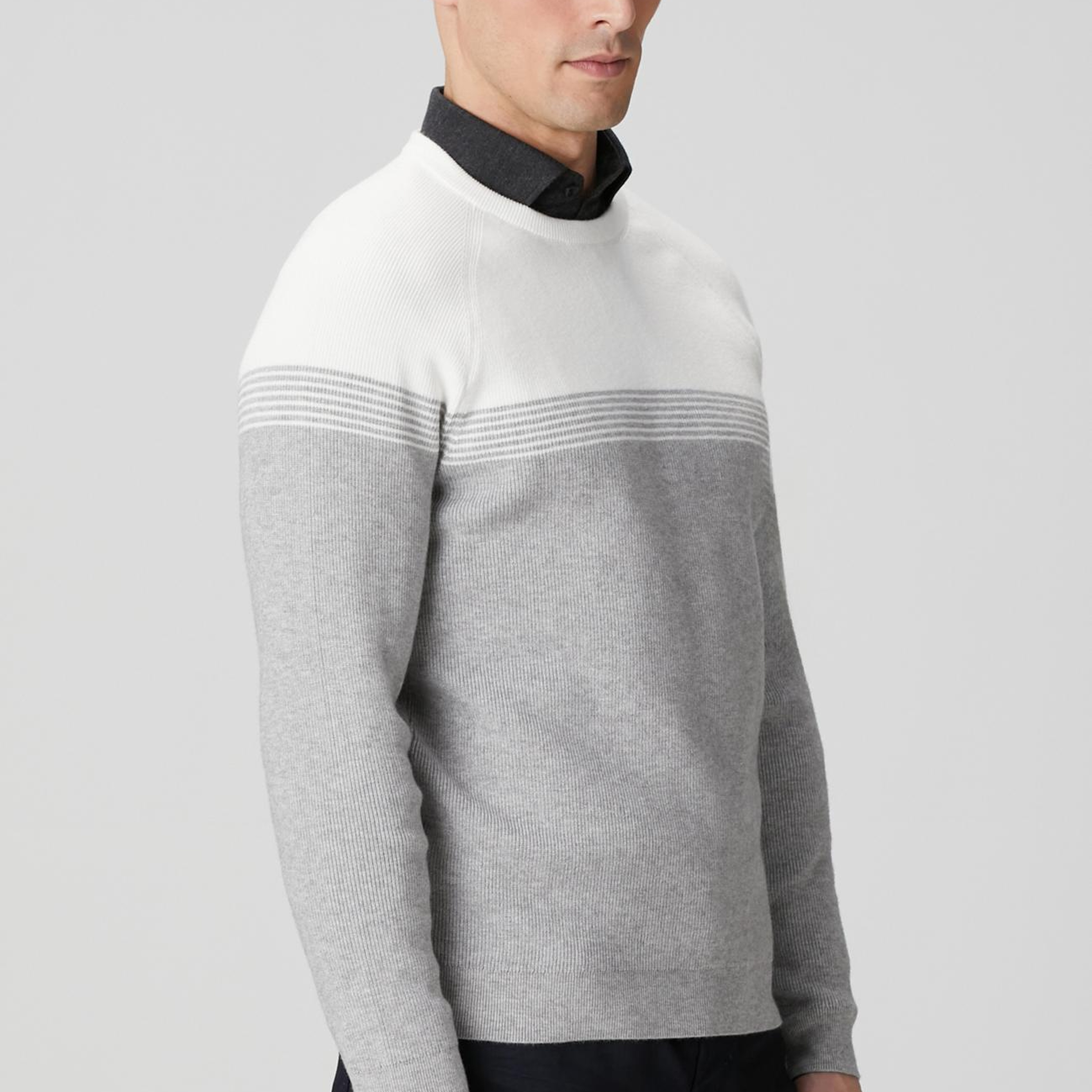 Network Erkek Gri Ekru Selanik Örgü Kazak