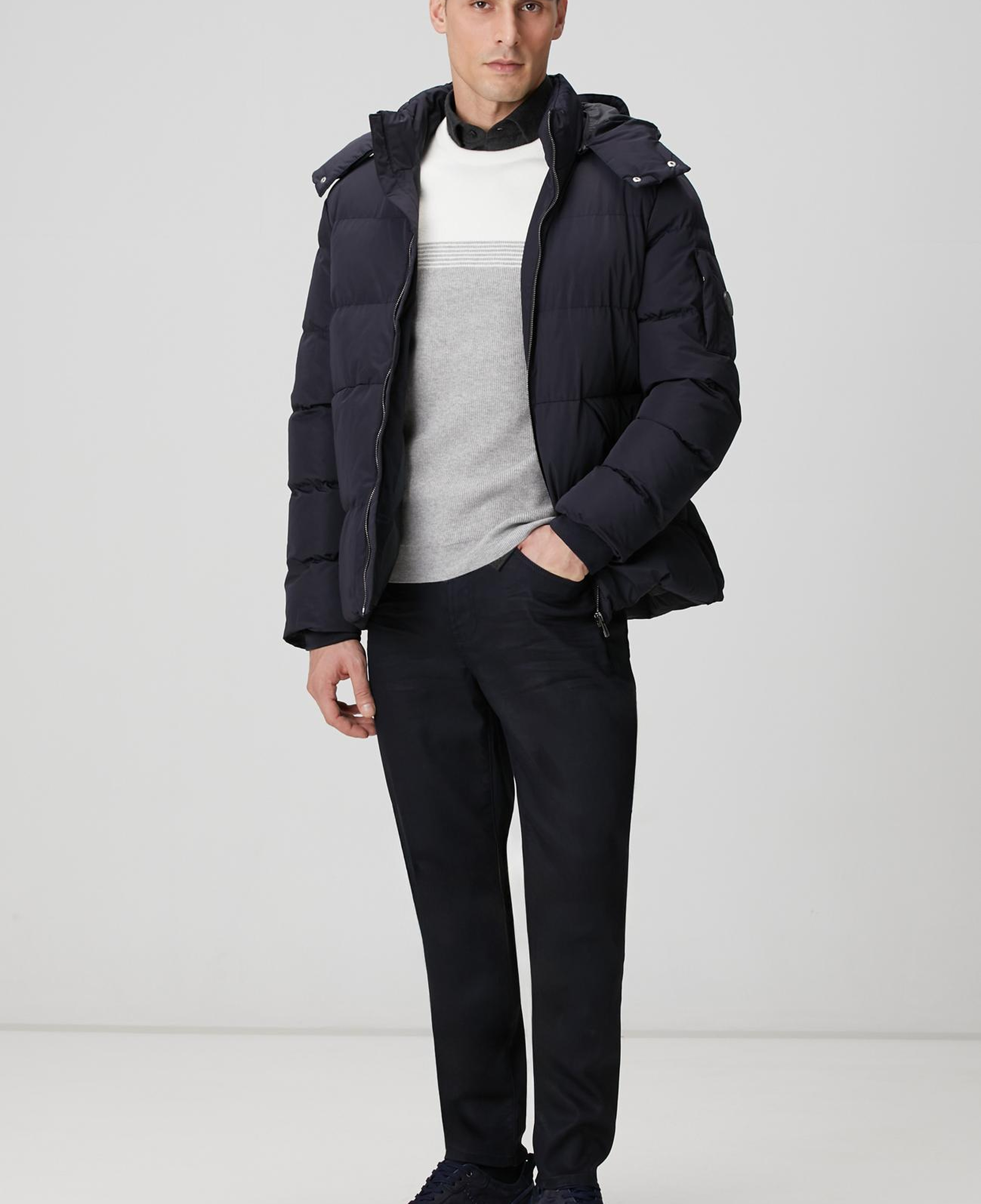 Network Erkek Gri Ekru Selanik Örgü Kazak