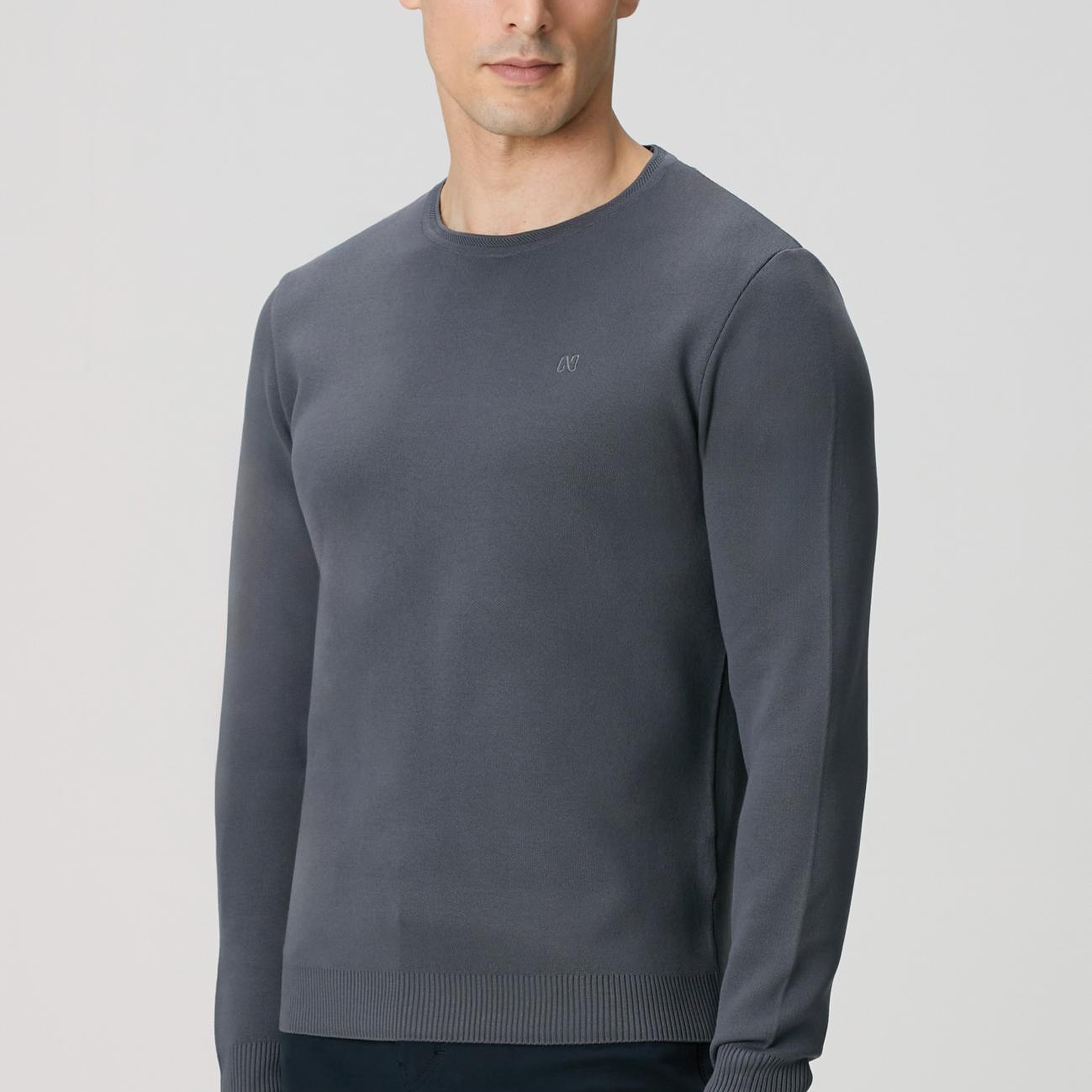 Network Erkek Antrasit Örgü Kazak