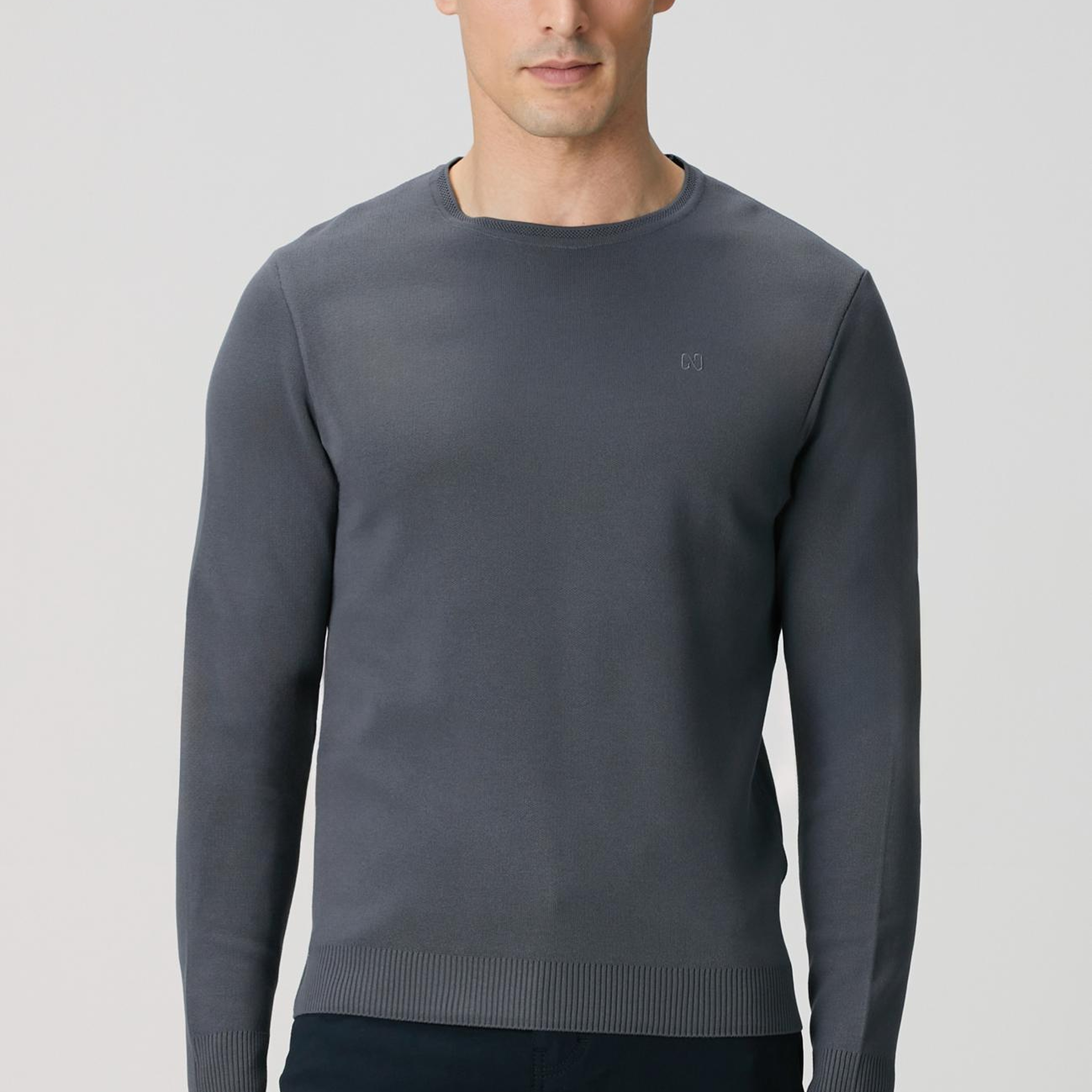 Network Erkek Antrasit Örgü Kazak