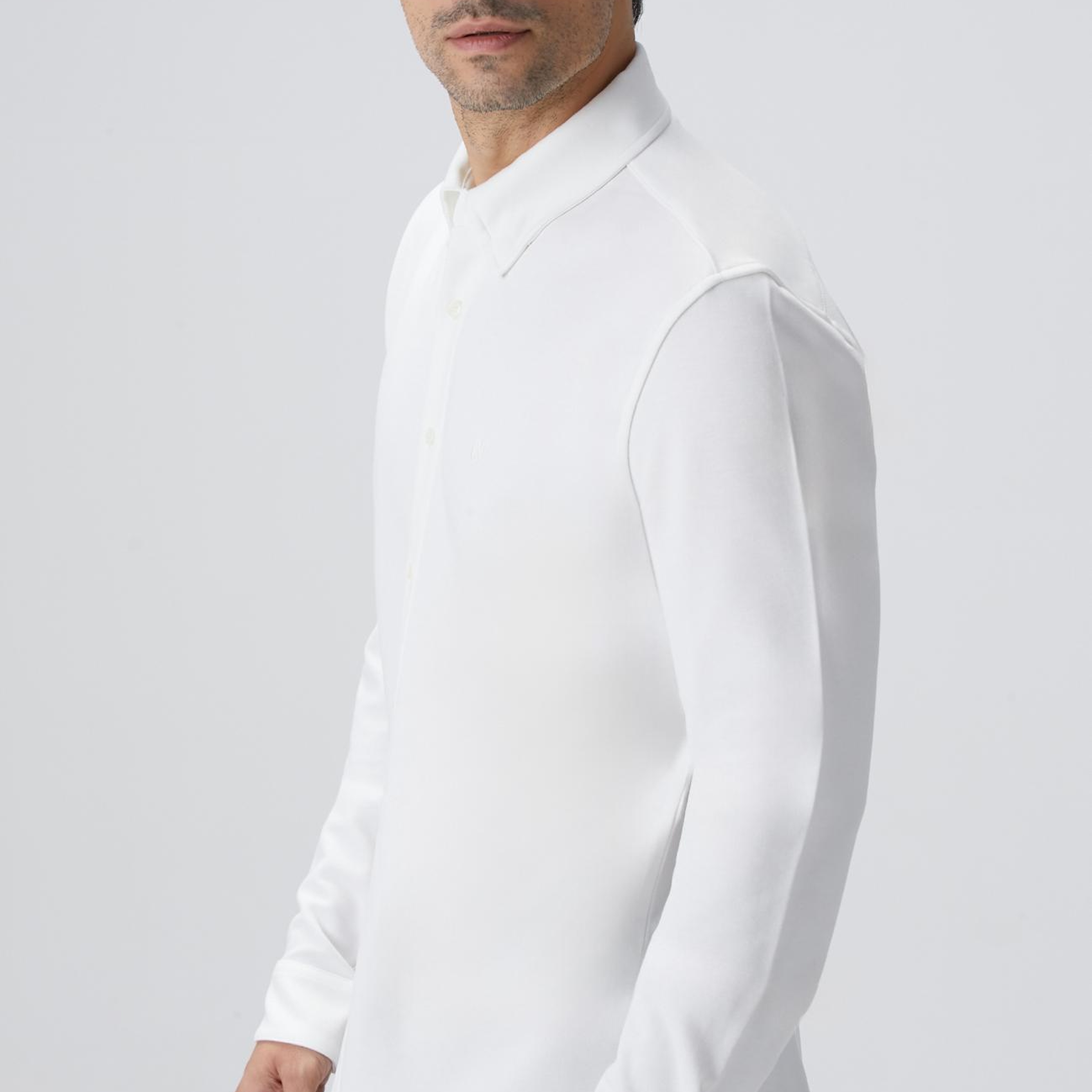 Network Erkek Kırık Beyaz Uzun Kollu Örme Gömlek