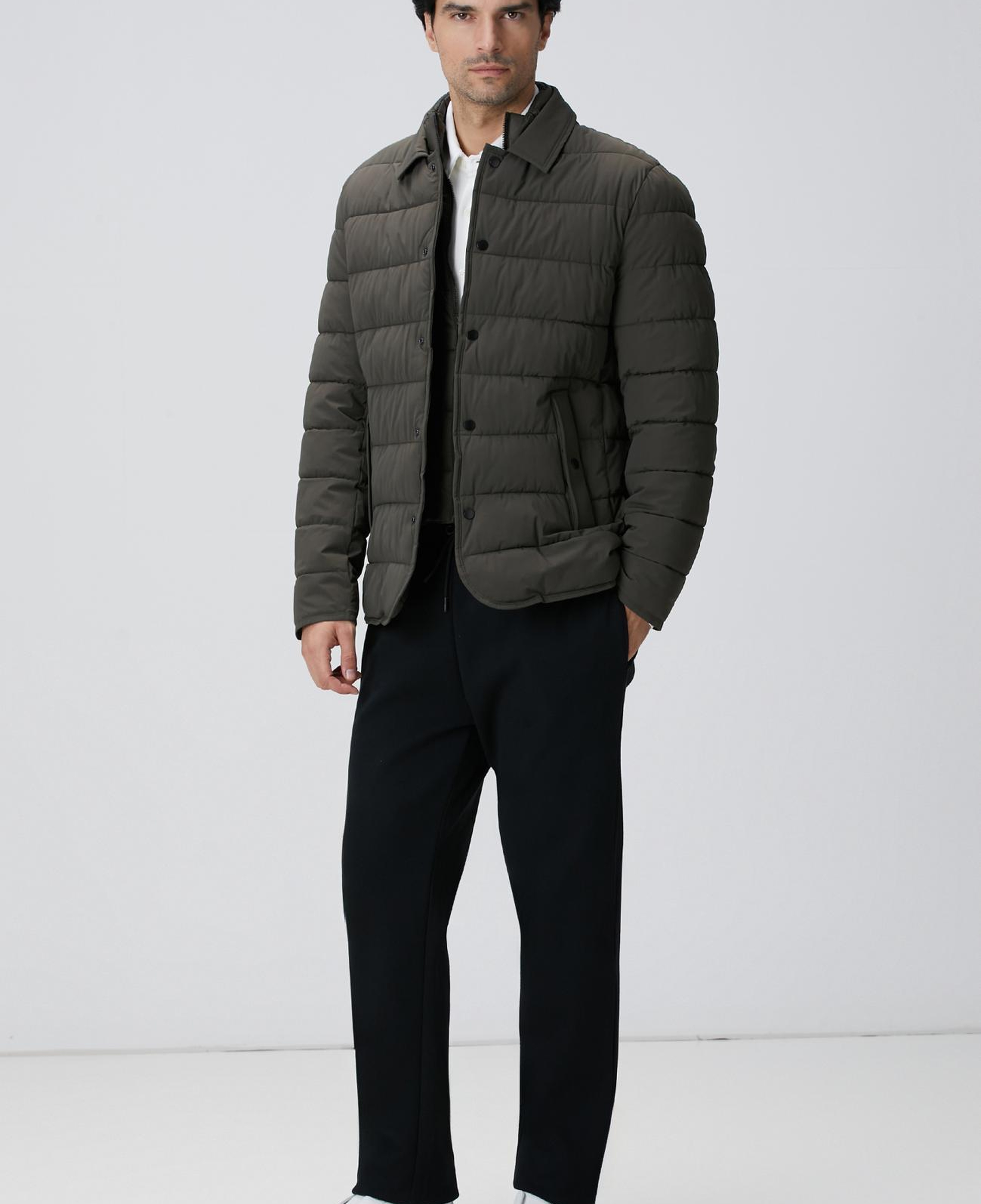 Network Erkek Kırık Beyaz Uzun Kollu Örme Gömlek