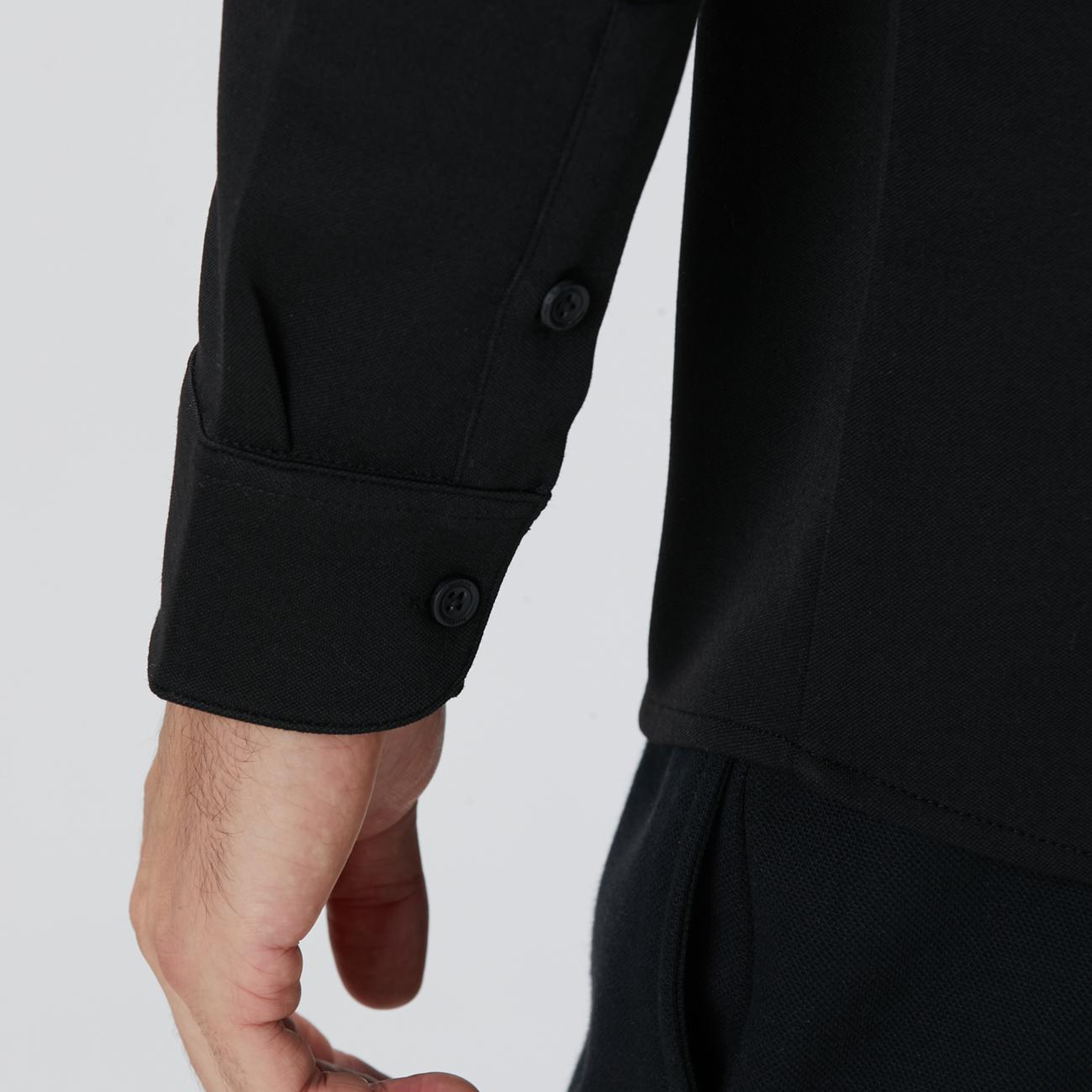 Network Erkek Siyah Uzun Kollu Örme Gömlek