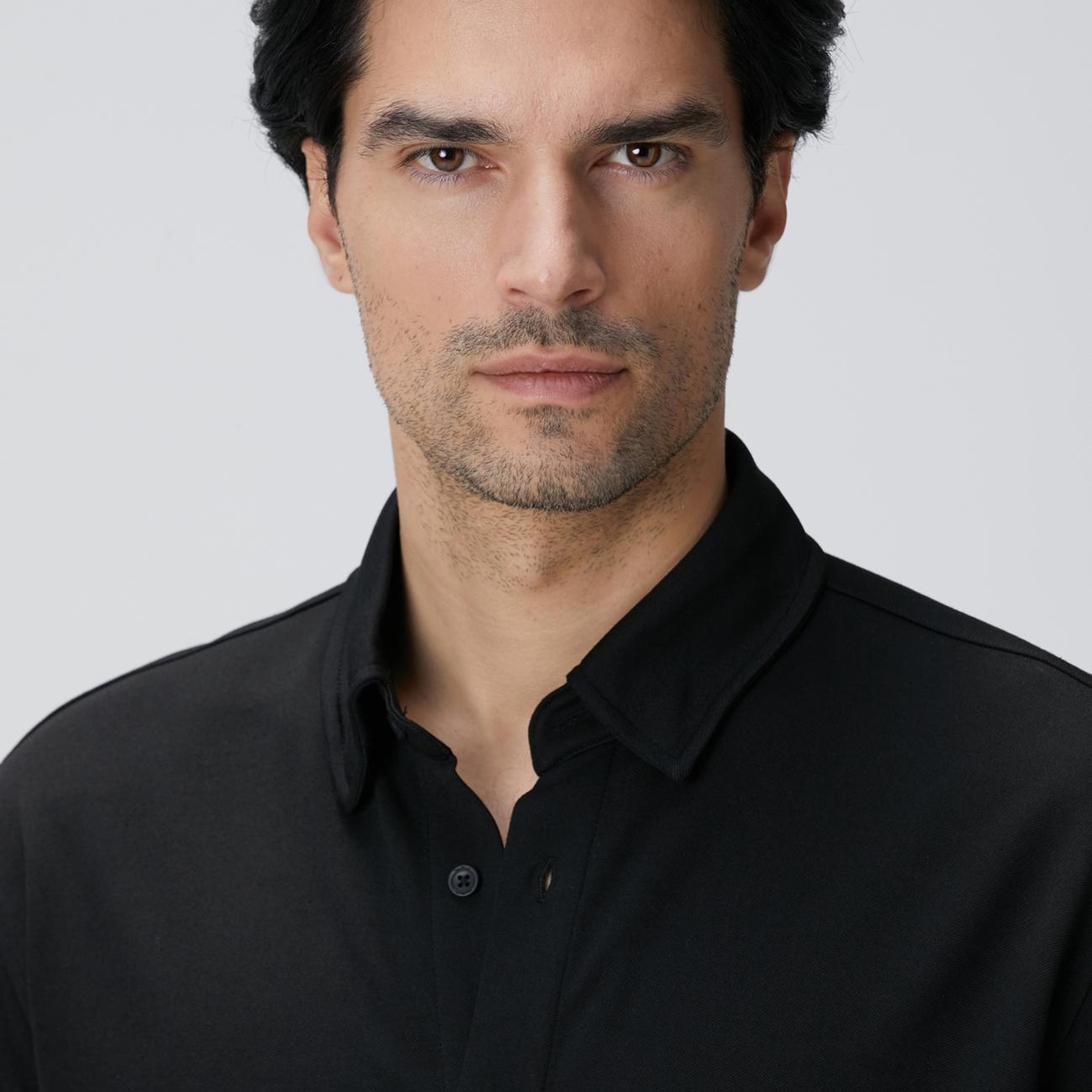 Network Erkek Siyah Uzun Kollu Örme Gömlek