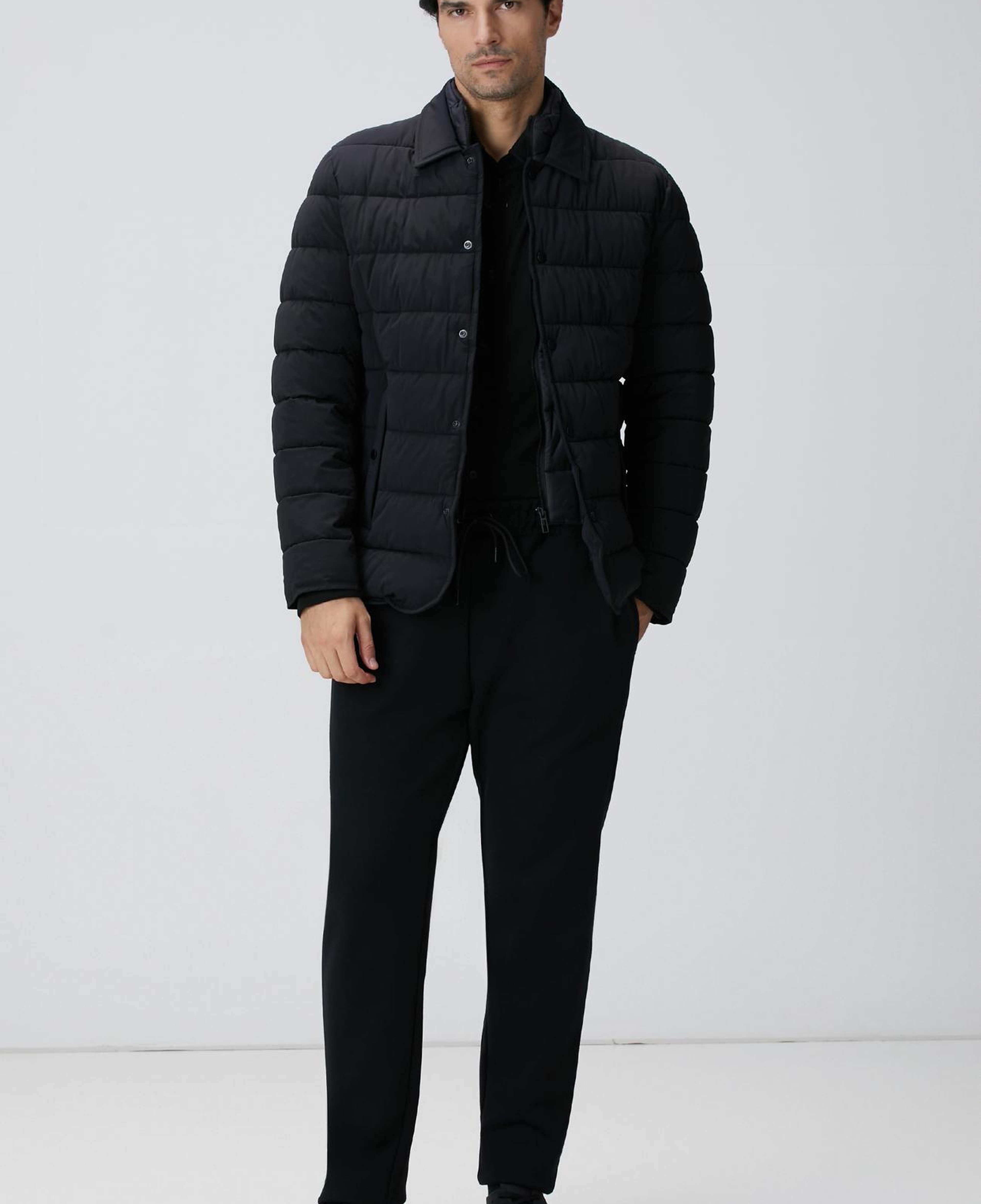 Network Erkek Siyah Uzun Kollu Örme Gömlek