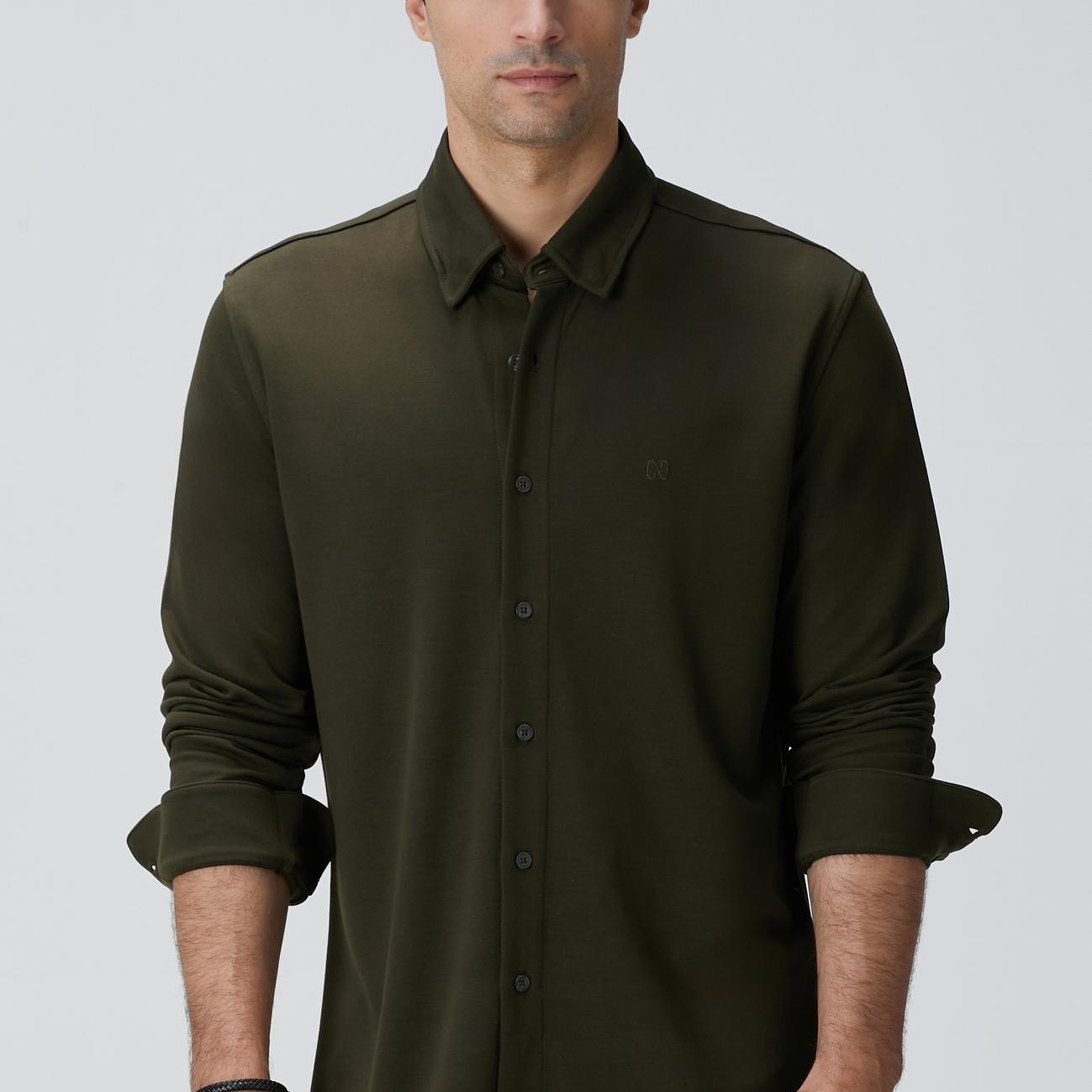 Network Erkek Haki Gömlek