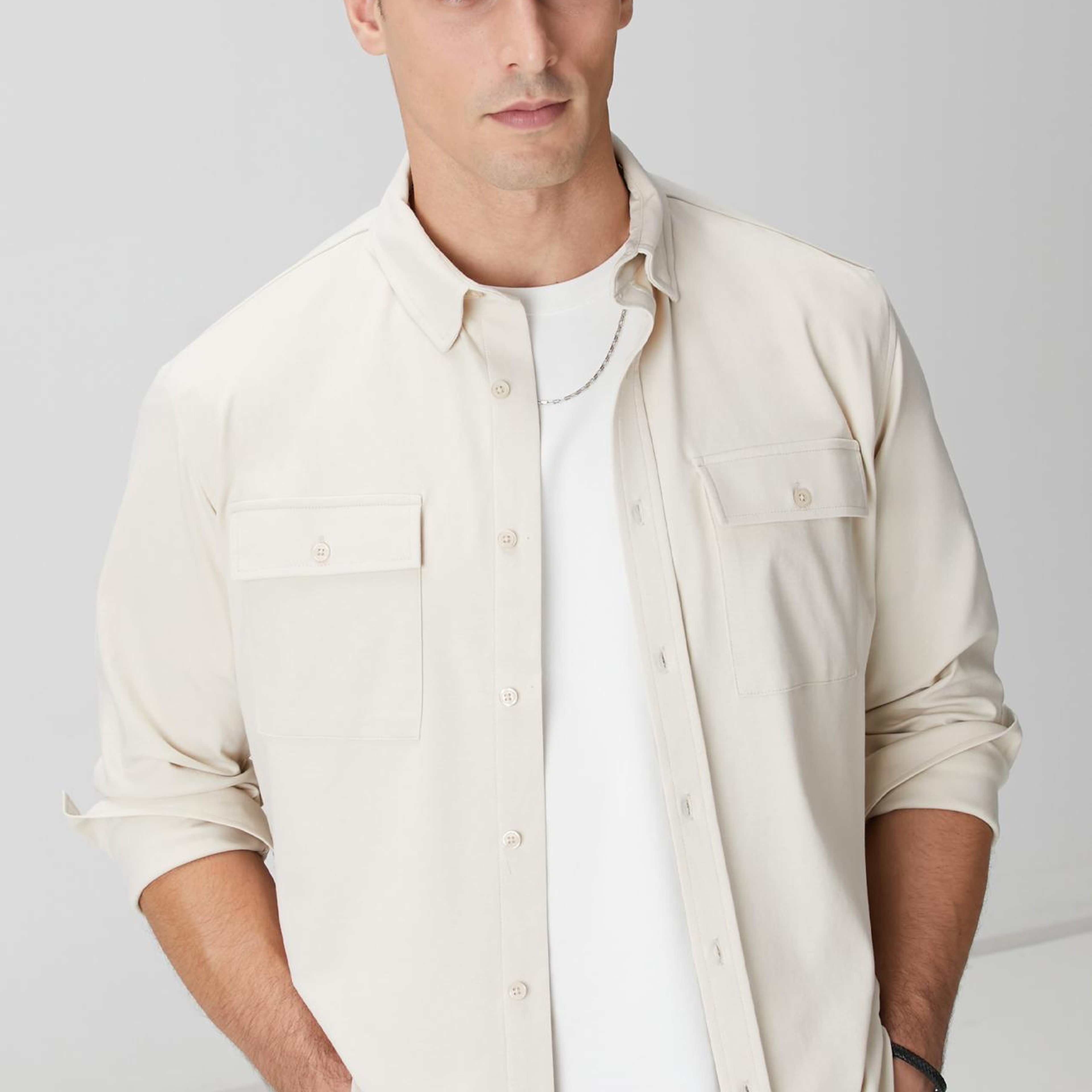 Network Erkek Bej Gömlek