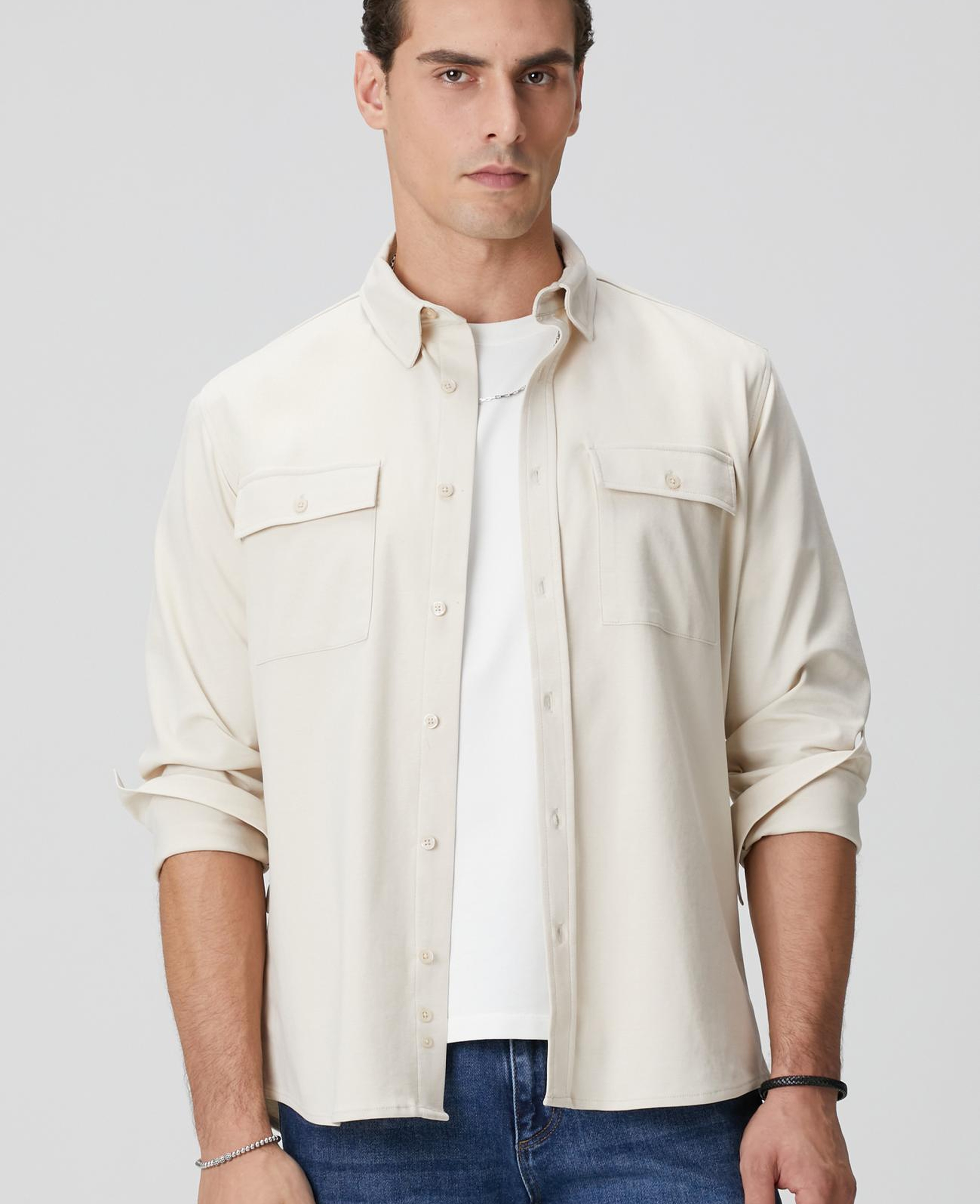 Network Erkek Bej Gömlek