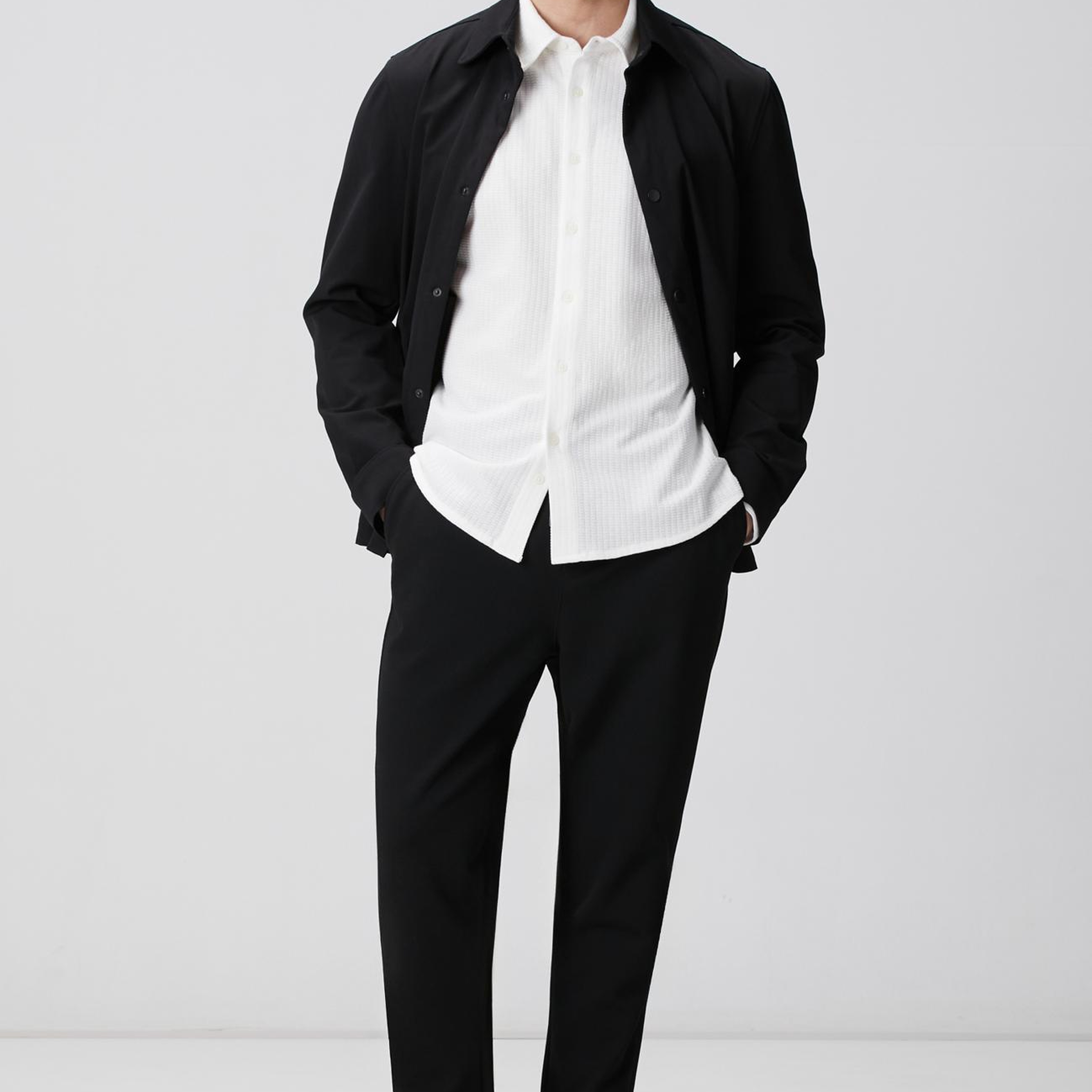 Network Erkek Beyaz Uzun Kollu Örme Gömlek