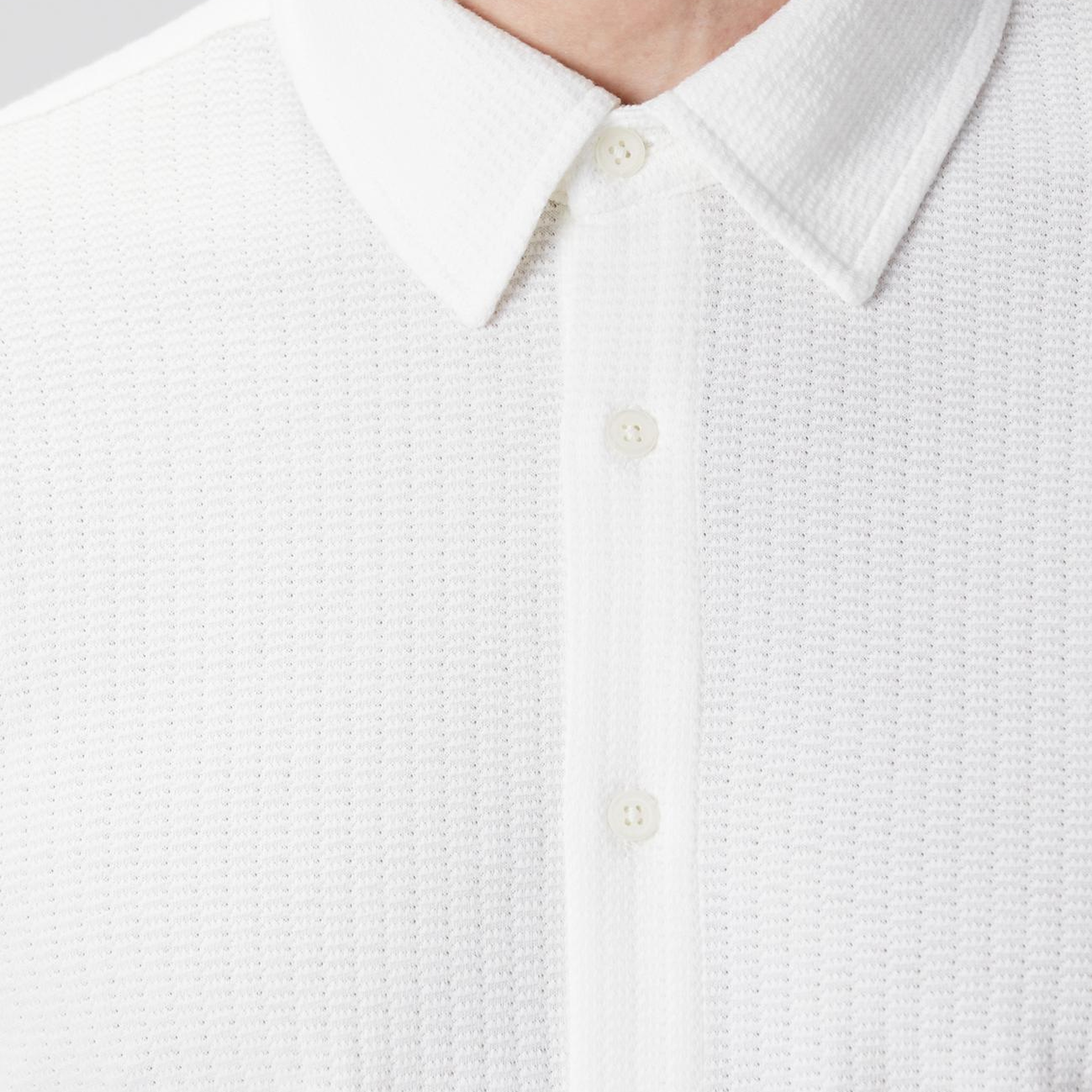 Network Erkek Beyaz Uzun Kollu Örme Gömlek