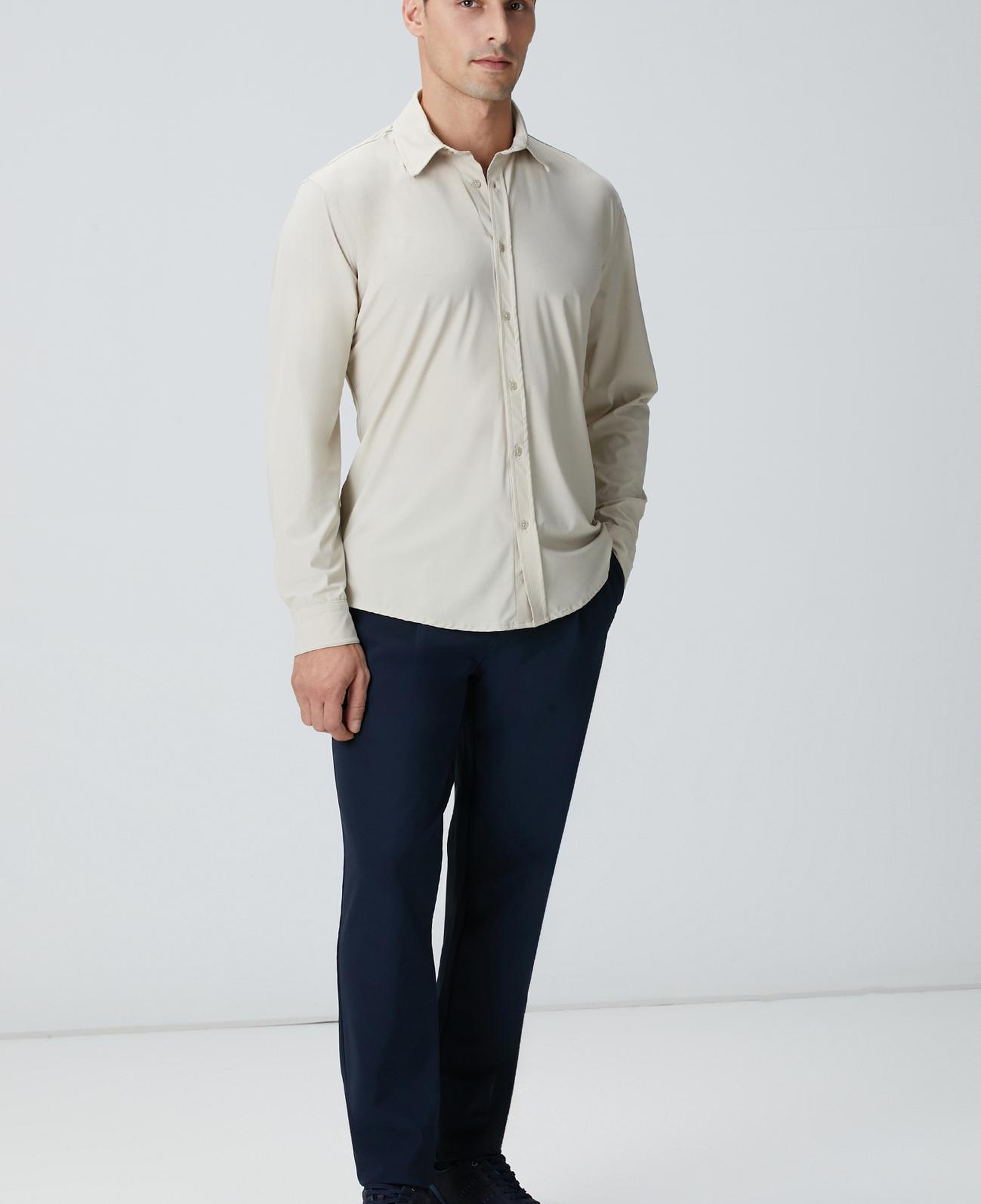 Network Erkek Bej Gömlek