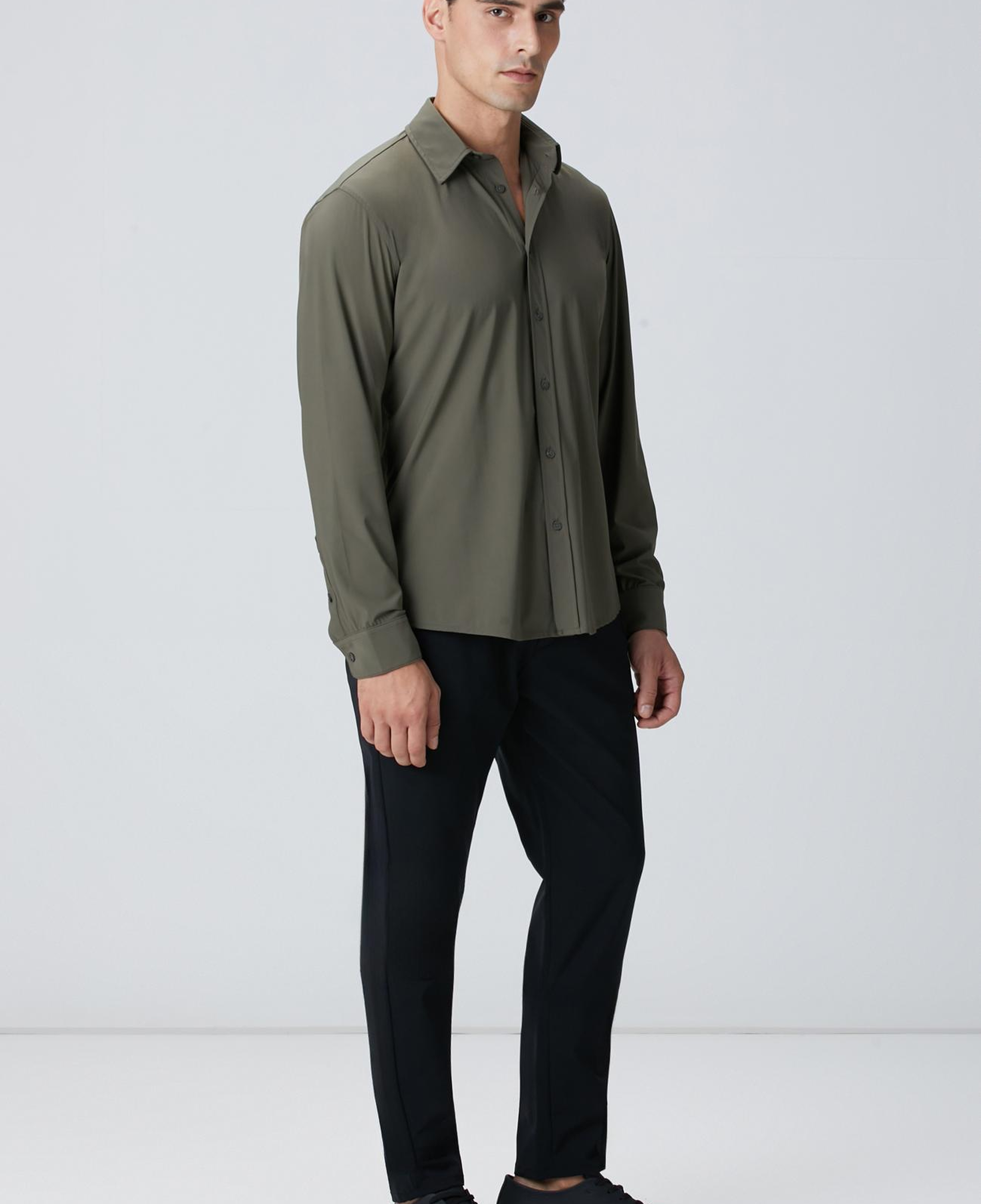 Network Erkek Haki Örme Gömlek