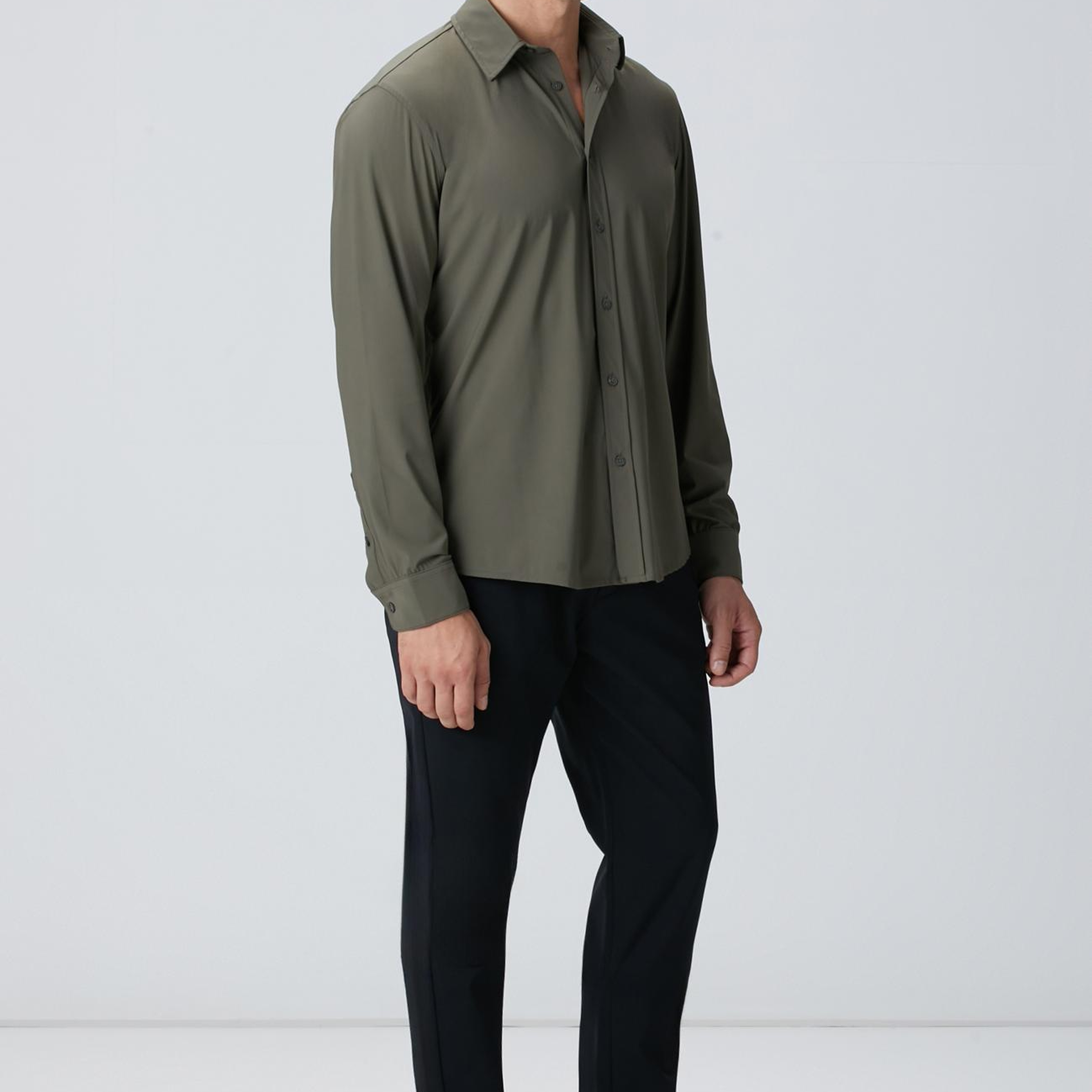 Network Erkek Haki Örme Gömlek