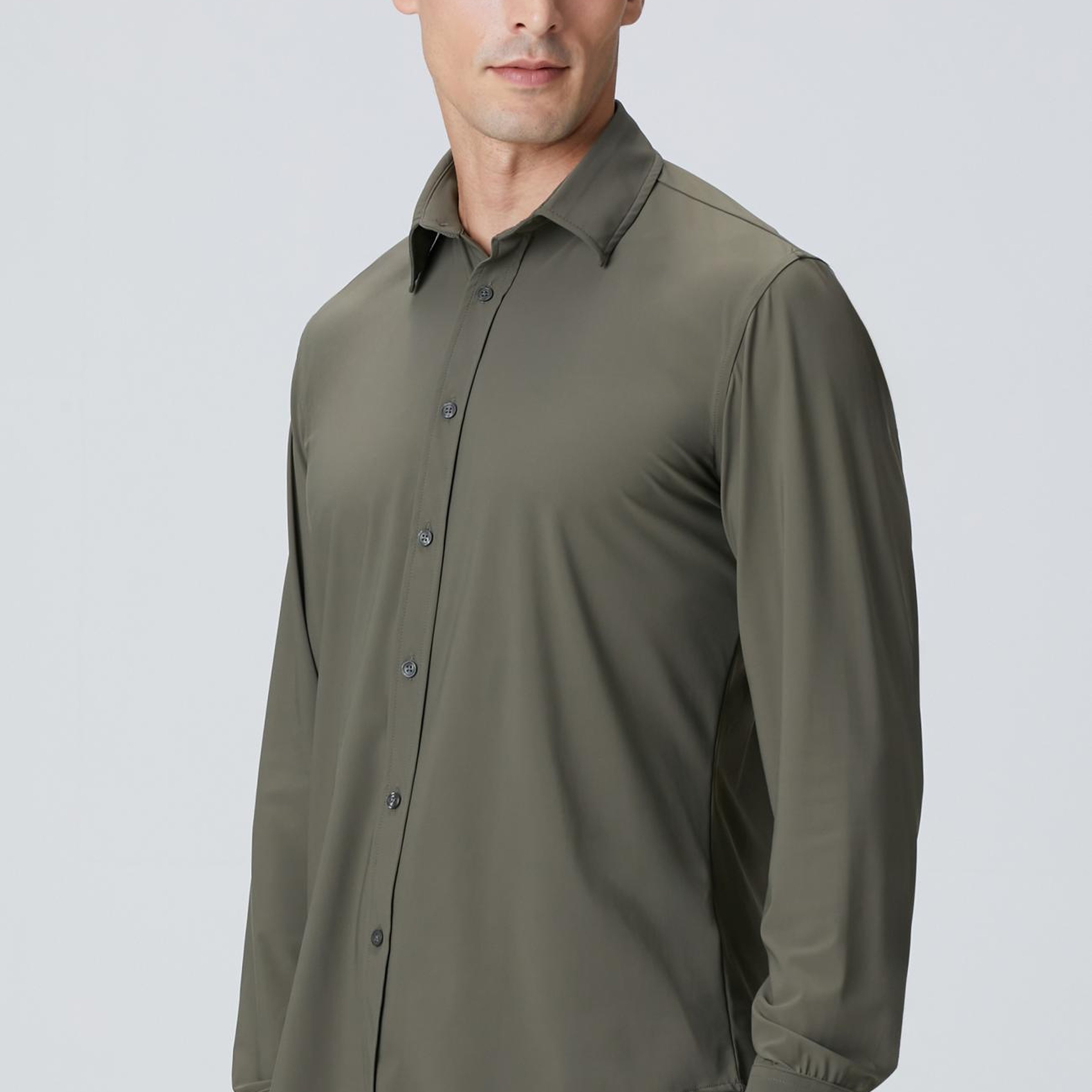 Network Erkek Haki Örme Gömlek