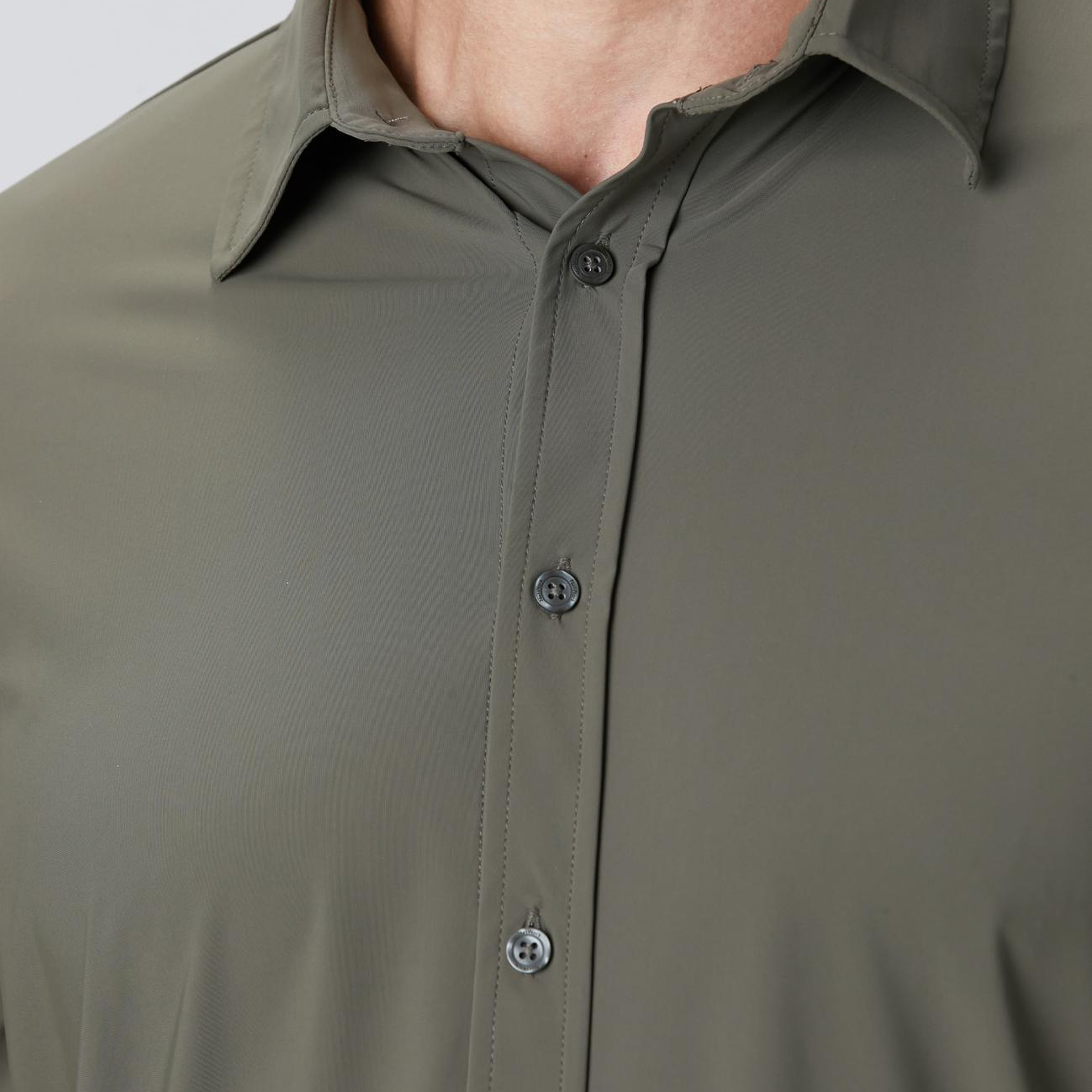 Network Erkek Haki Örme Gömlek