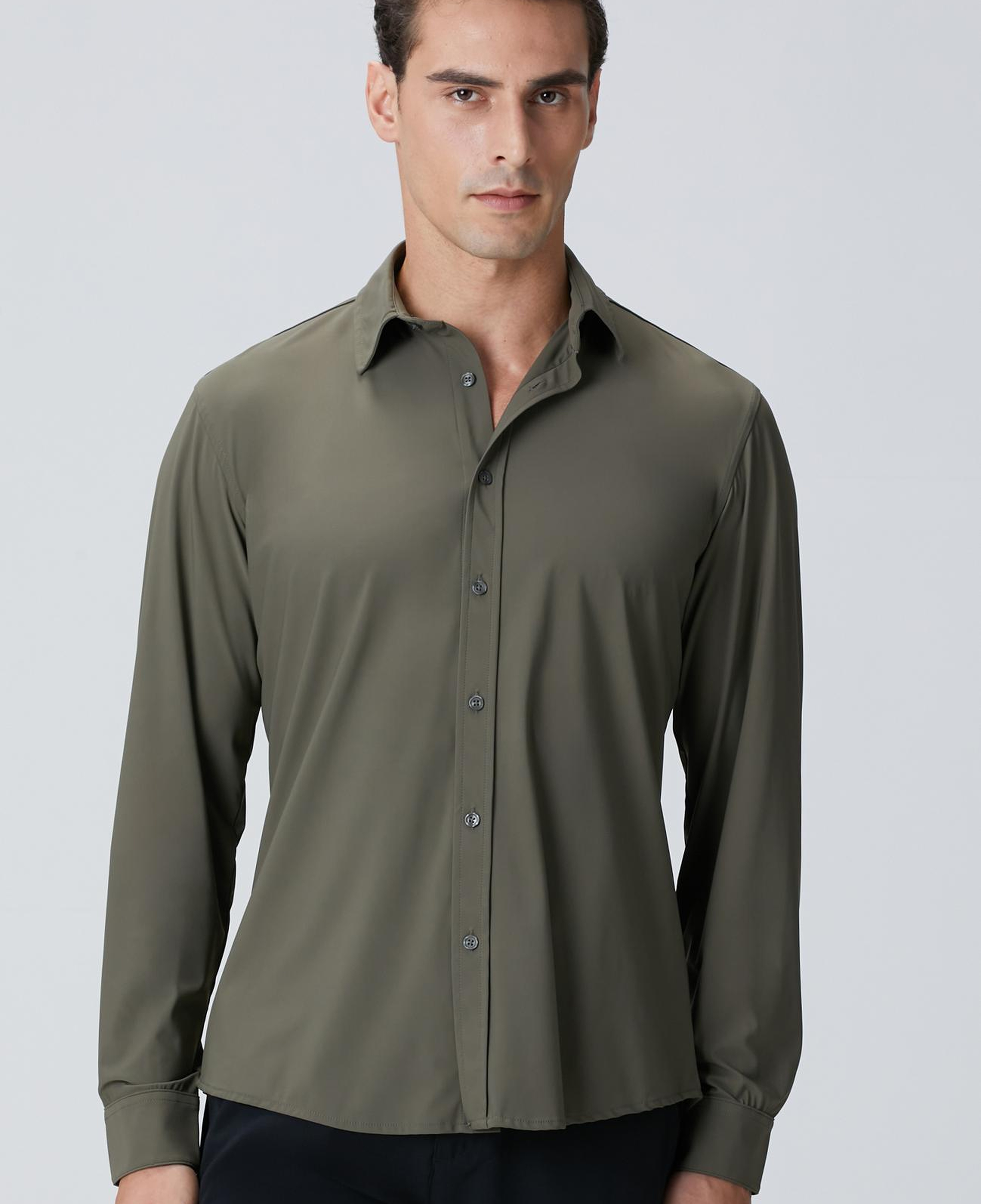 Network Erkek Haki Örme Gömlek