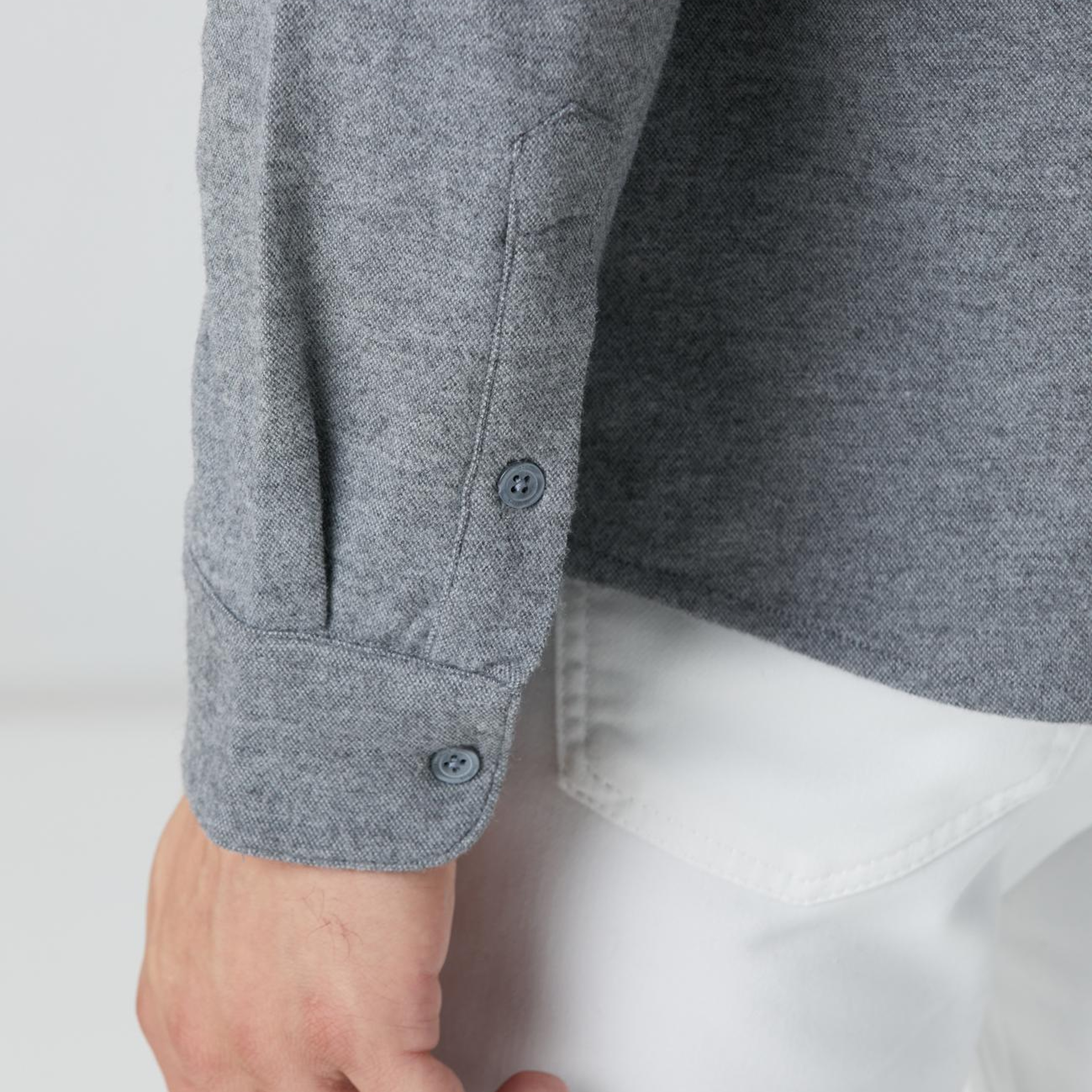 Network Erkek Gri Flanel Görünümlü Örme Gömlek