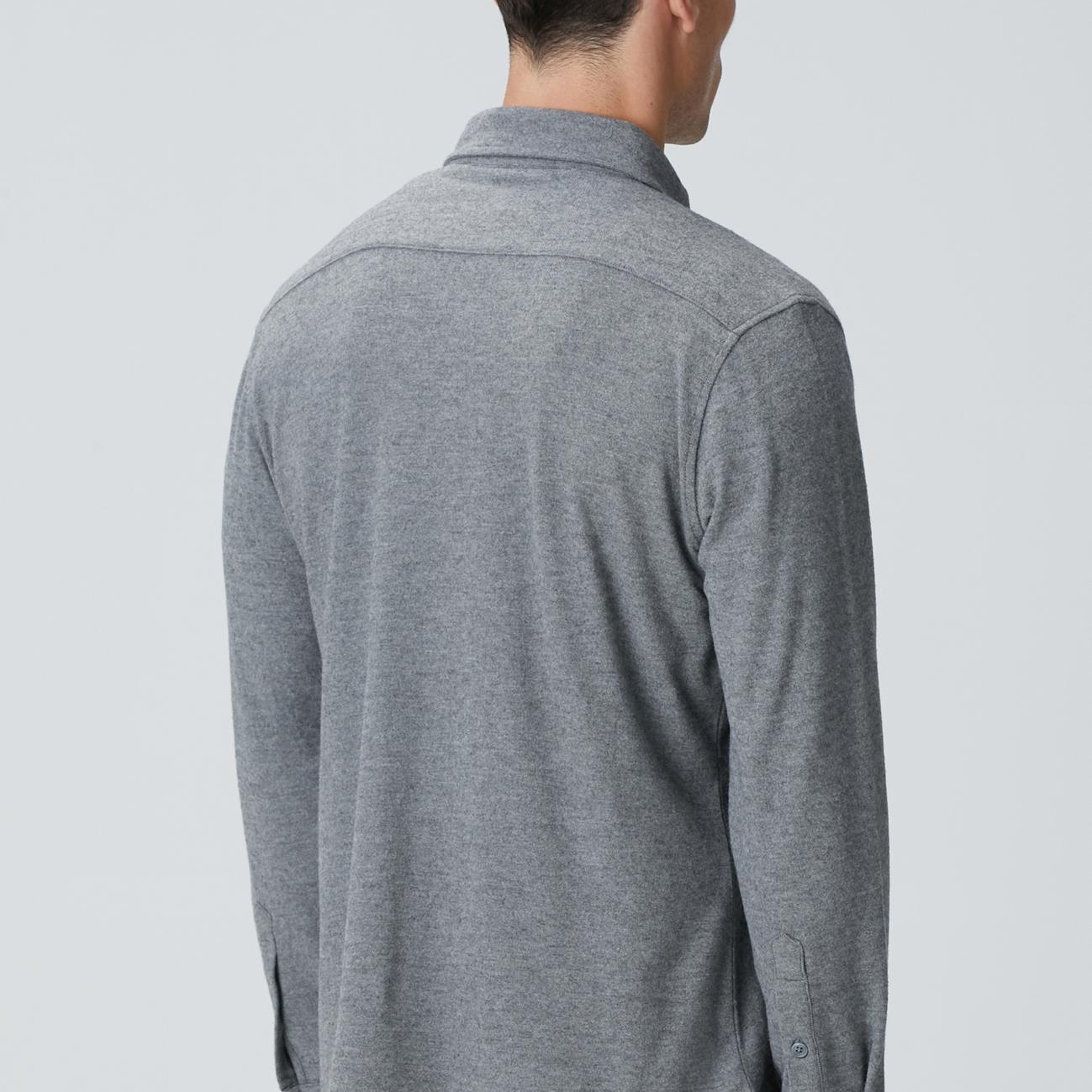 Network Erkek Gri Flanel Görünümlü Örme Gömlek