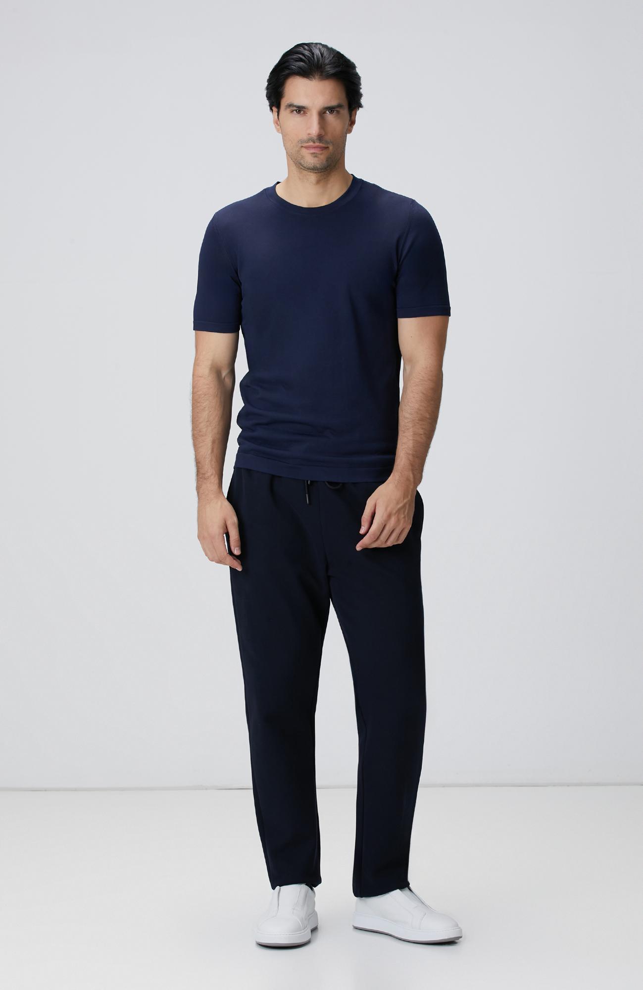 Network Erkek Lacivert Boru Paça Yan Cep Detaylı Eşofman Altı