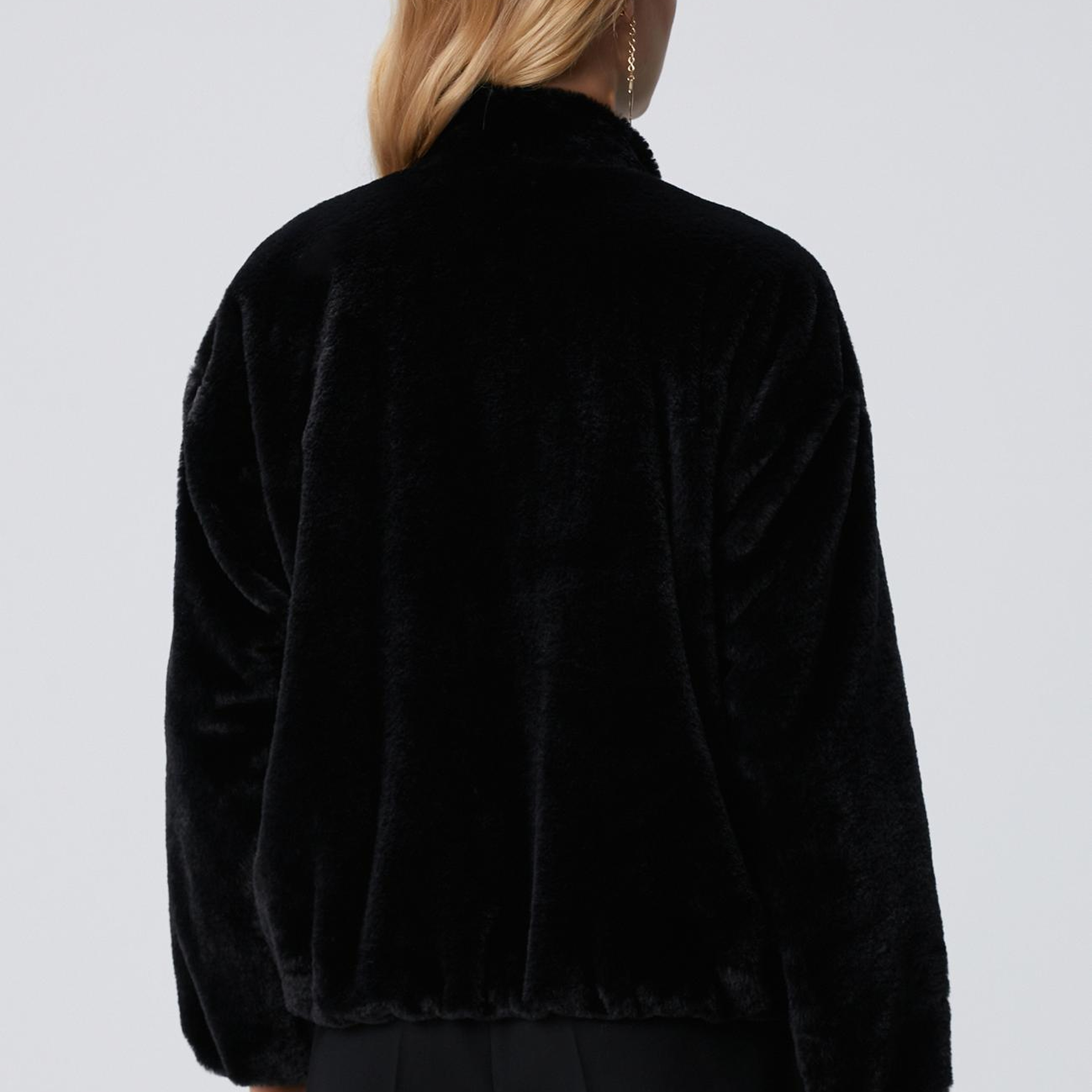 Network Kadın Siyah Cep Detaylı Suni Kürk Mont